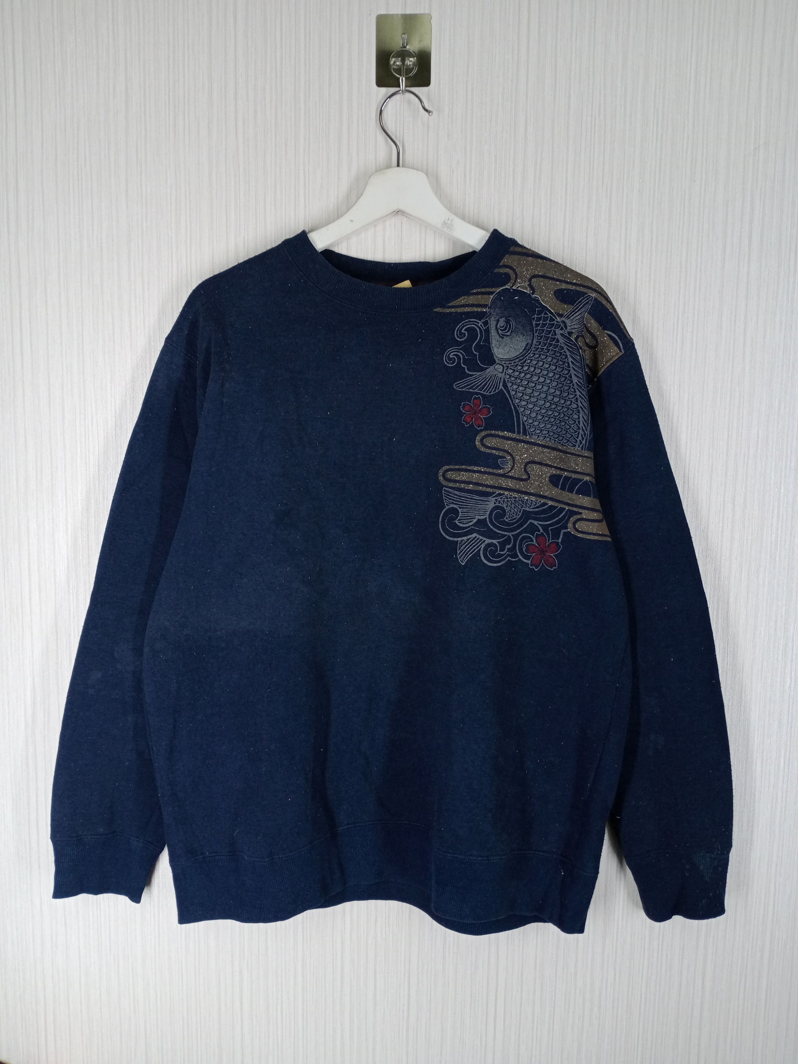 Japanese Brand Vintage Japanese Koi Fish Overprint Sweatshirt Size US L / EU 52-54 / 3 - 2 Thumbnail