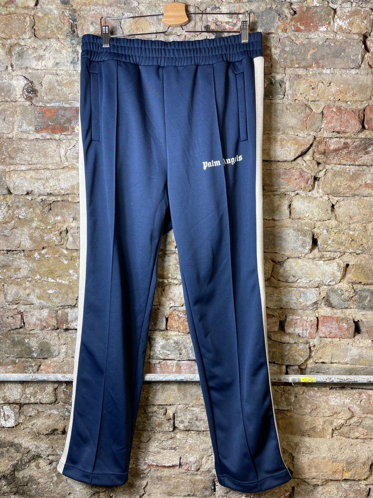 Pre-owned Palm Angels Track Pants Size Xxl Used In Navy