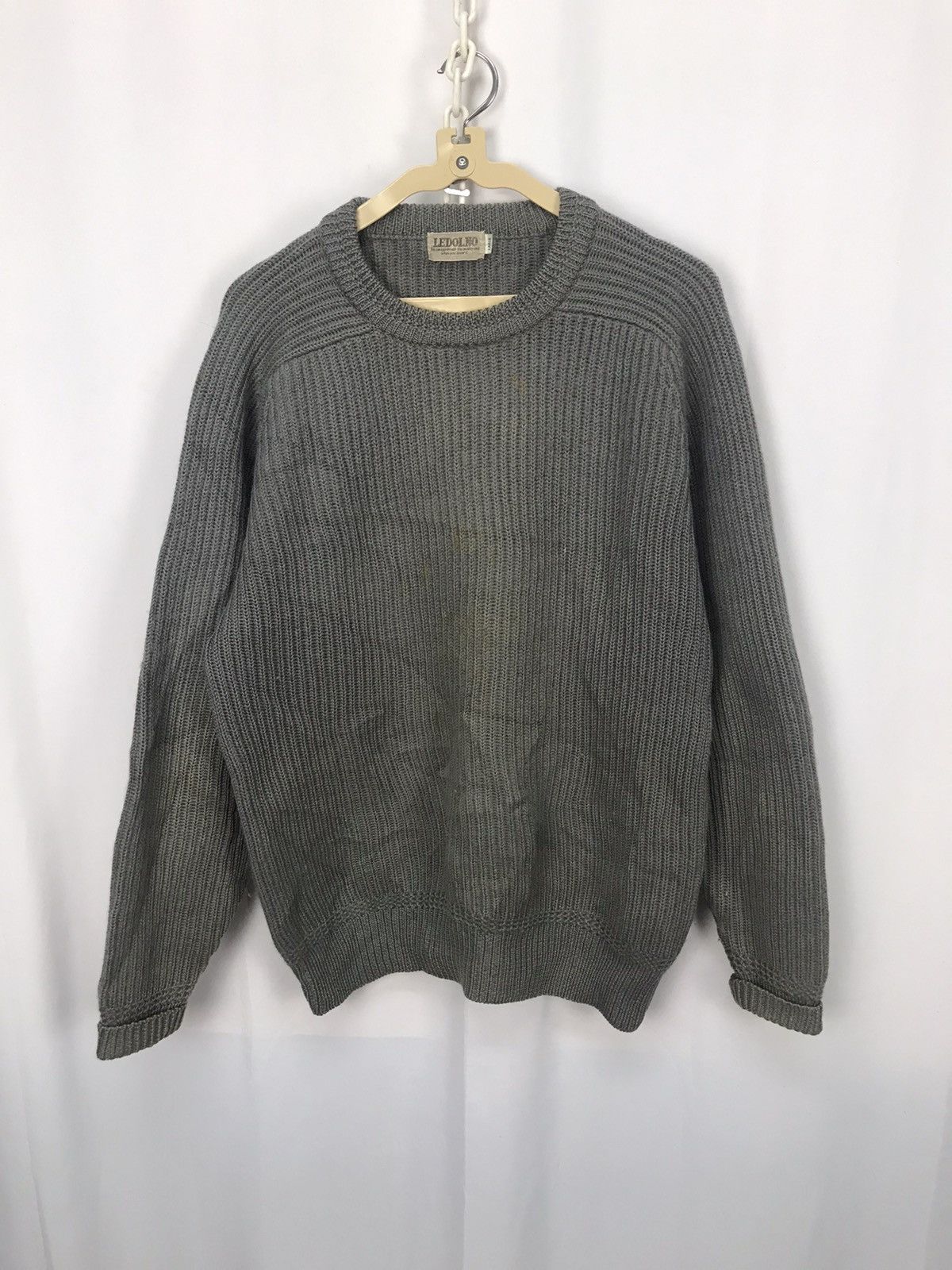 Japanese Brand × Vintage Ledolno distressed wool knit sweatshirt Size US M / EU 48-50 / 2 - 7 Thumbnail