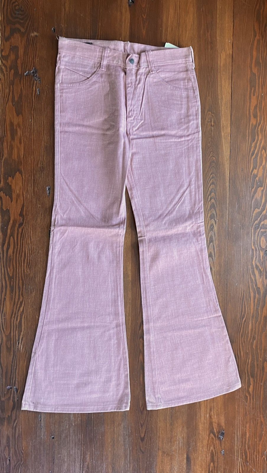 Retrofit Vintage NWT 60’s Kang Pink Denim Bell Bottom 32x33 Jeans Size US 32 / EU 48 - 7 Thumbnail