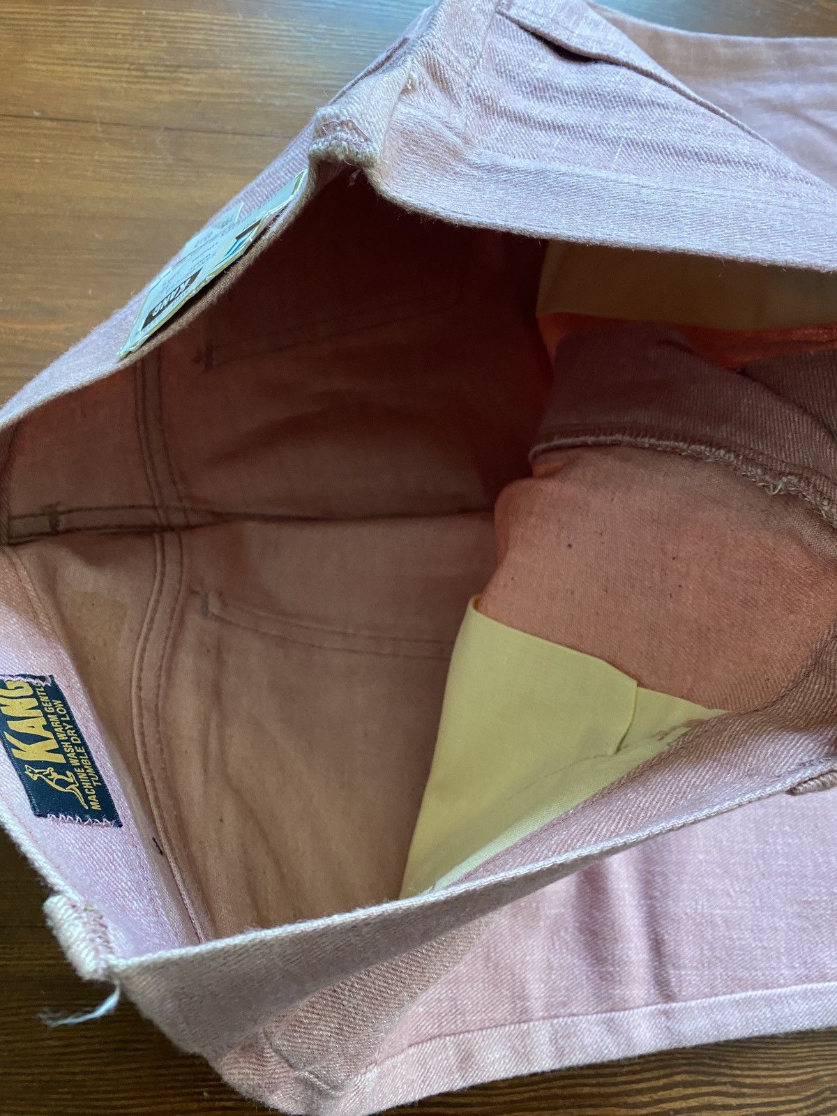 Retrofit Vintage NWT 60’s Kang Pink Denim Bell Bottom 32x33 Jeans Size US 32 / EU 48 - 15 Thumbnail