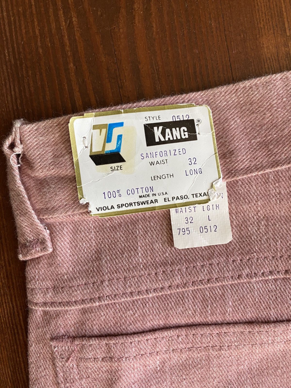 Retrofit Vintage NWT 60’s Kang Pink Denim Bell Bottom 32x33 Jeans Size US 32 / EU 48 - 6 Thumbnail