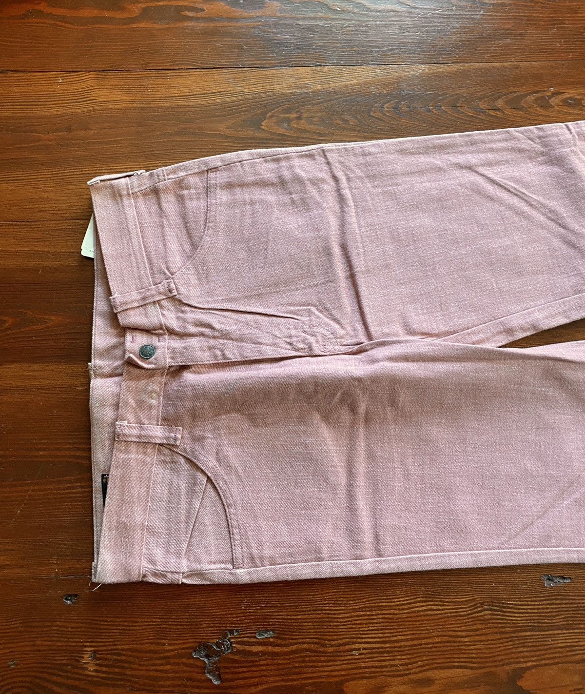 Retrofit Vintage NWT 60’s Kang Pink Denim Bell Bottom 32x33 Jeans Size US 32 / EU 48 - 11 Thumbnail