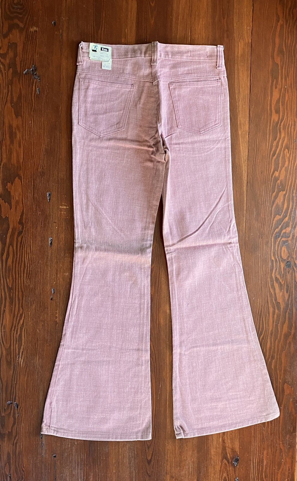 Retrofit Vintage NWT 60’s Kang Pink Denim Bell Bottom 32x33 Jeans Size US 32 / EU 48 - 1 Thumbnail