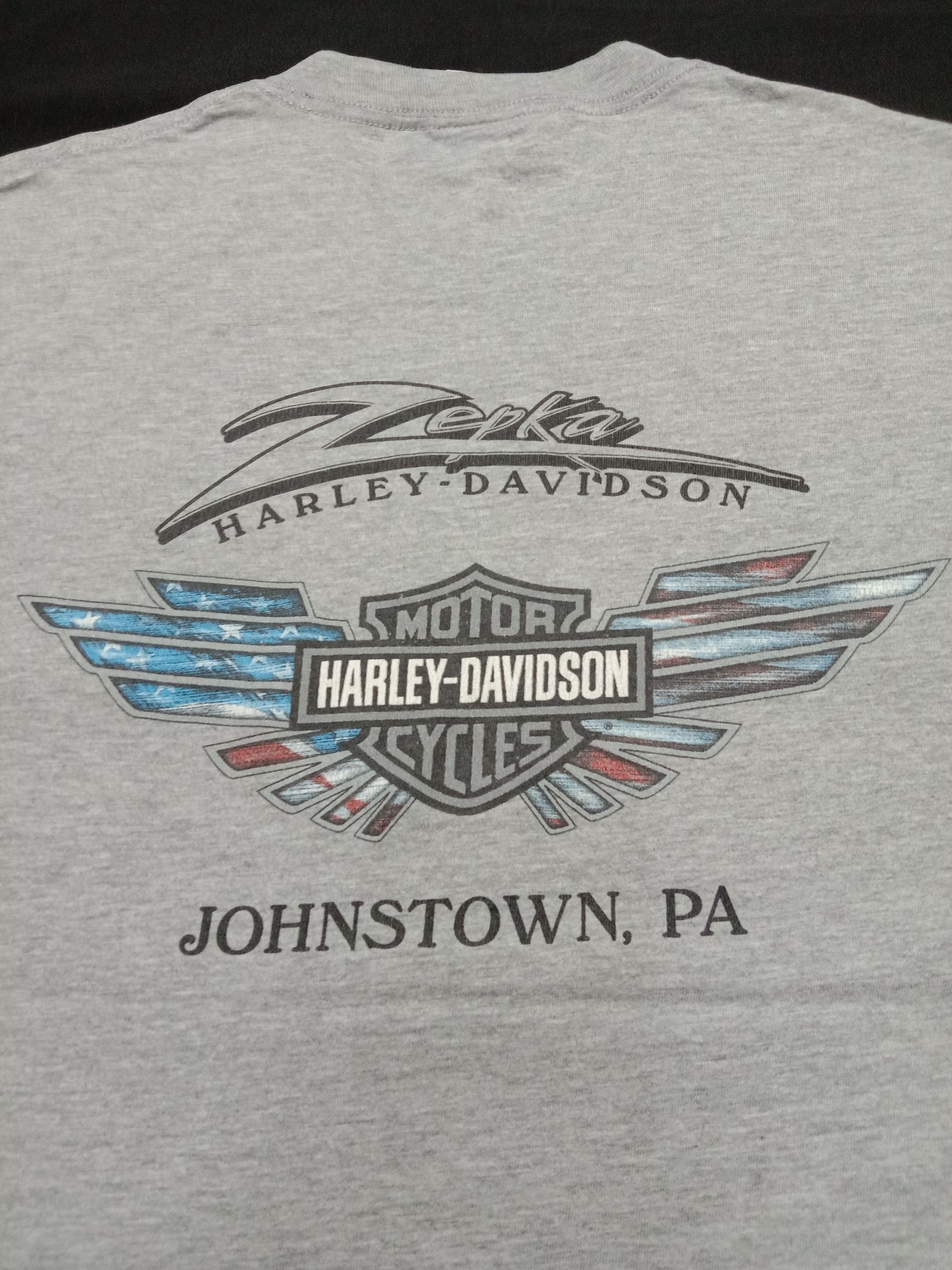 Hanes Vintage Harley Davidson Motorcycles Zepka Johnstown PA Size US L / EU 52-54 / 3 - 2 Thumbnail