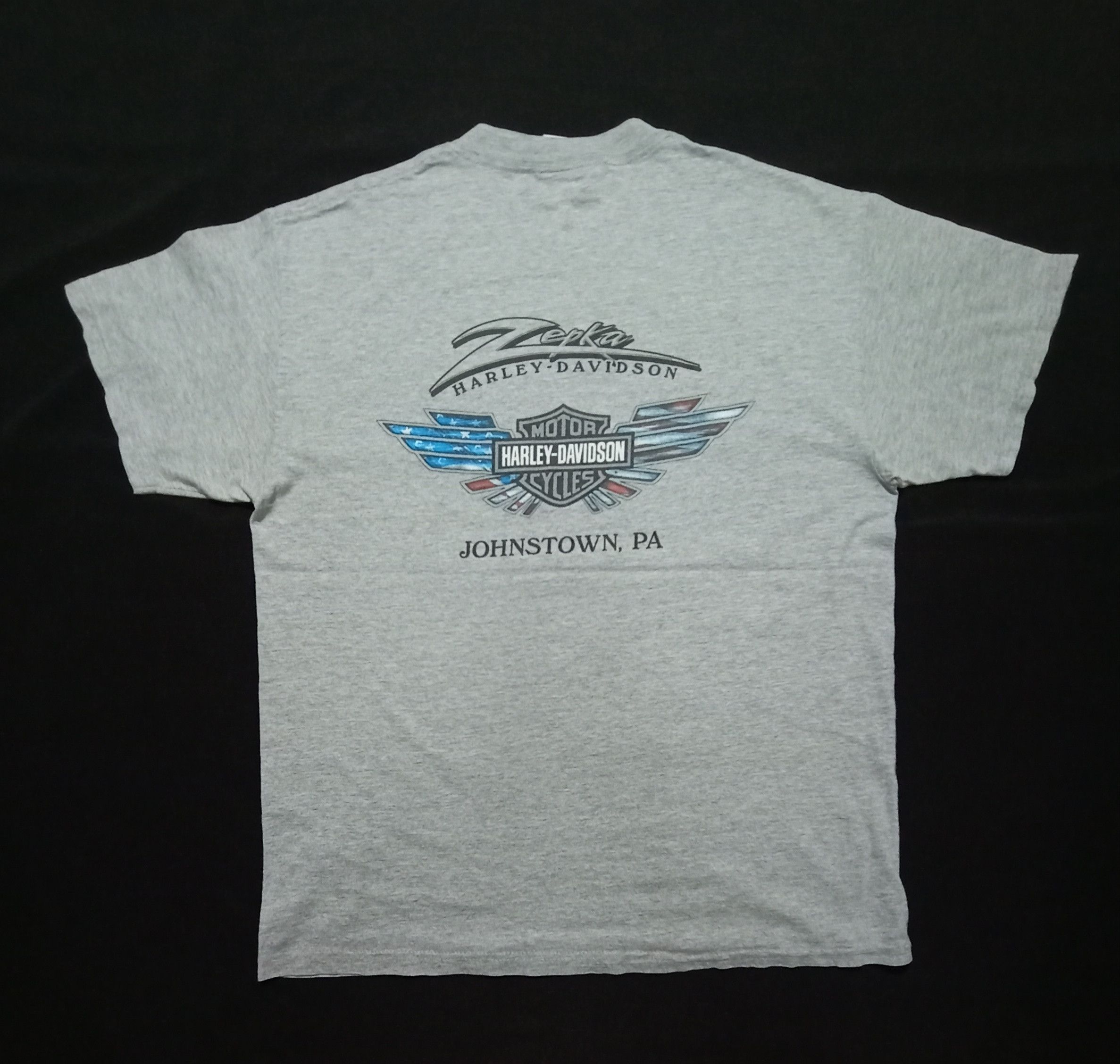 Hanes Vintage Harley Davidson Motorcycles Zepka Johnstown PA Size US L / EU 52-54 / 3 - 6 Thumbnail