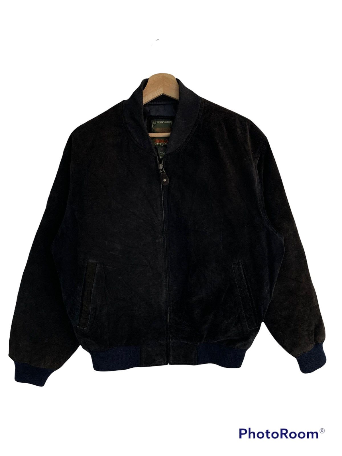 Japanese Brand × Uniqlo × Vintage ✂️VALUE BUY❌ Vintage Uniqlo Suede Varsity Early Production Size US L / EU 52-54 / 3 - 3 Thumbnail