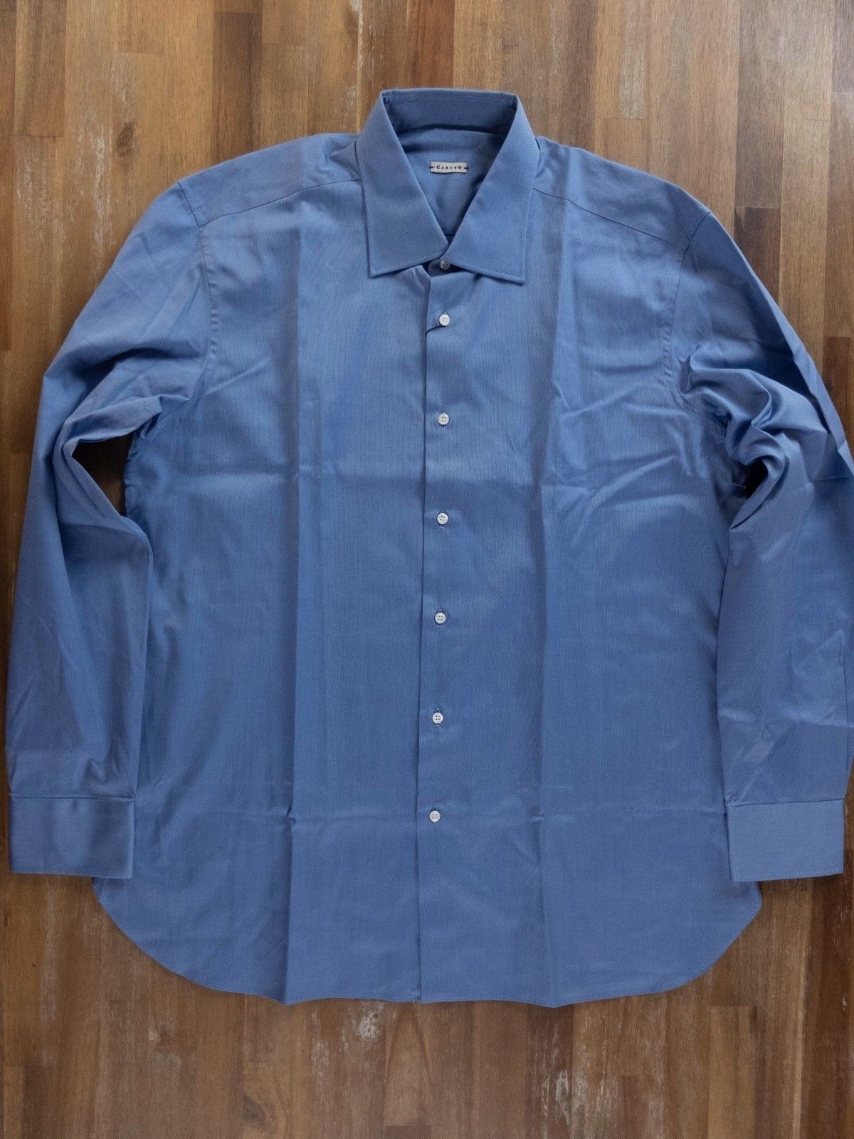 Caruso RAFFAELE CARUSO blue cotton formal dress shirt - 44 / 17.5 Size US XL / EU 56 / 4 - 1 Thumbnail