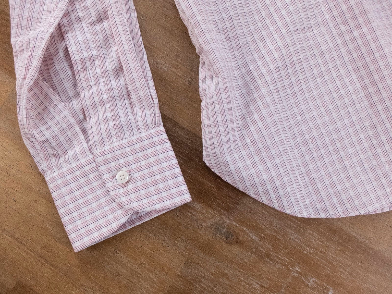 Caruso RAFFAELE CARUSO pink plaid cotton dress shirt 41 / 16 Size US M / EU 48-50 / 2 - 5 Thumbnail