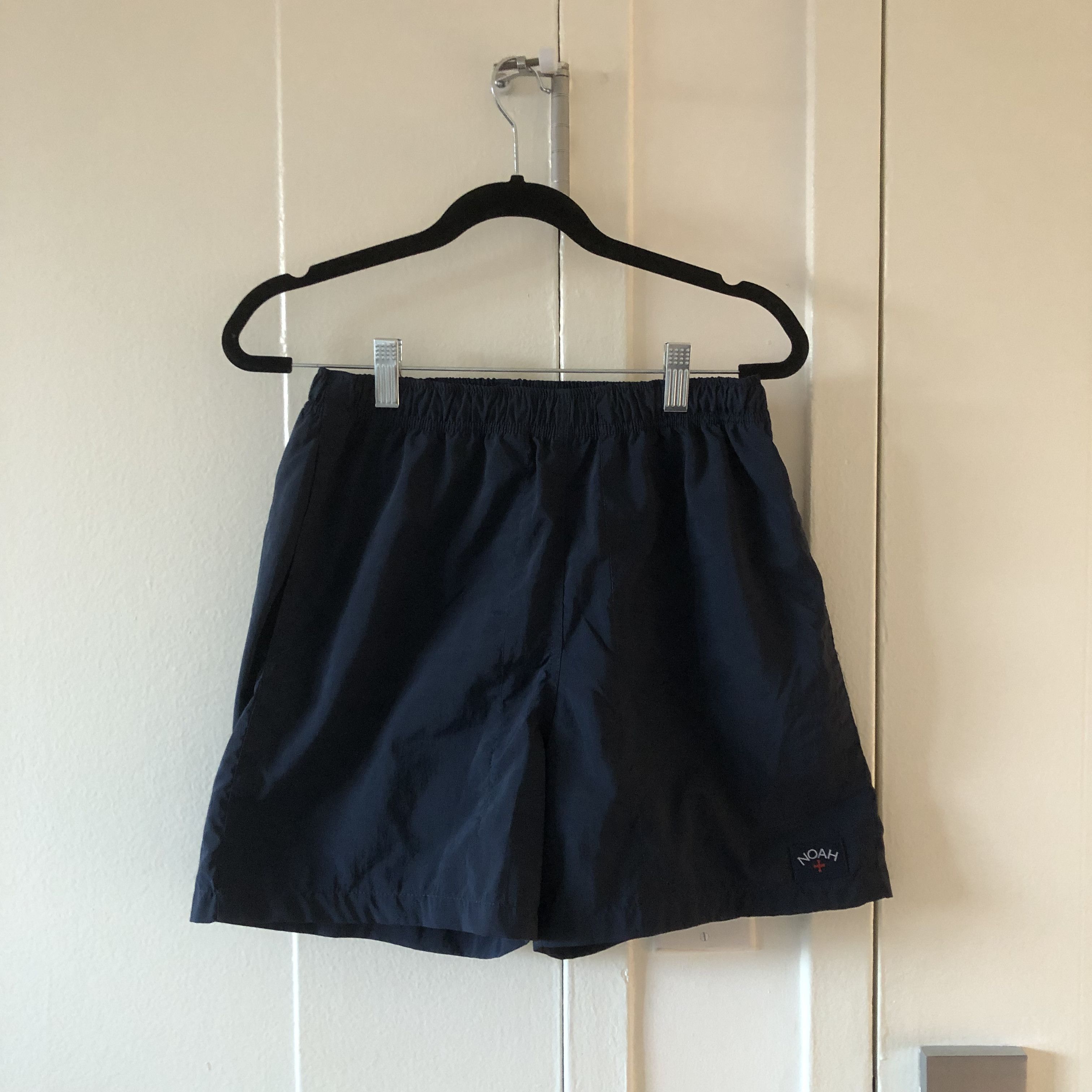 image of Noah Core Logo Swim Trunks in Navy, Men's (Size 30)