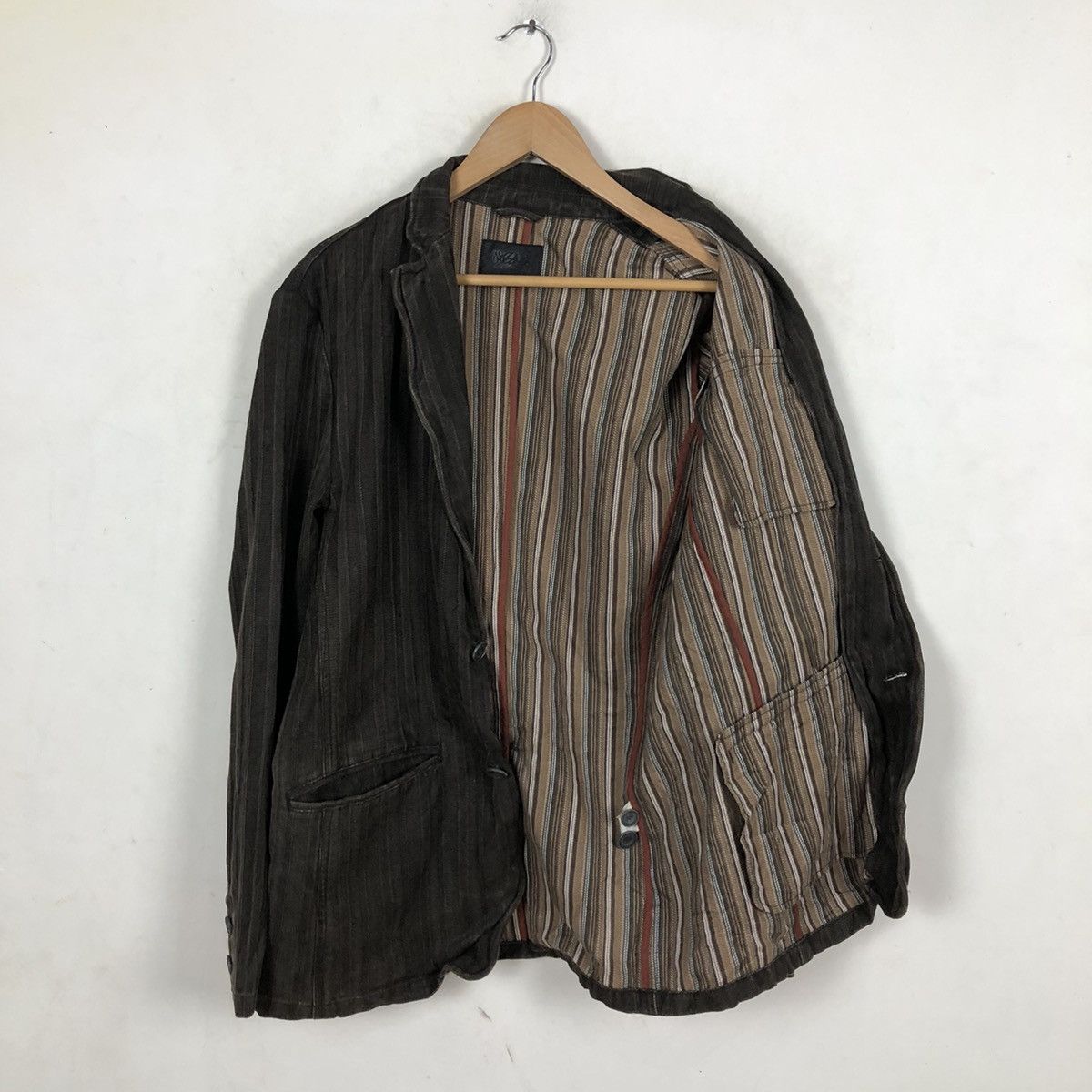 Japanese Brand STRIPE DOWN MOSSIMO JACKET Size US M / EU 48-50 / 2 - 2 Thumbnail