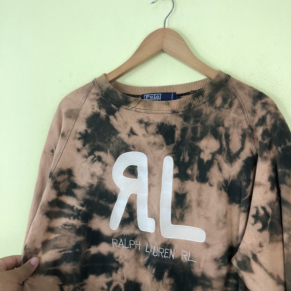 Polo Ralph Lauren × Vintage Acid Wash Polo Ralph Lauren Big Logo Sweatshirt- Medium Size US M / EU 48-50 / 2 - 4 Thumbnail