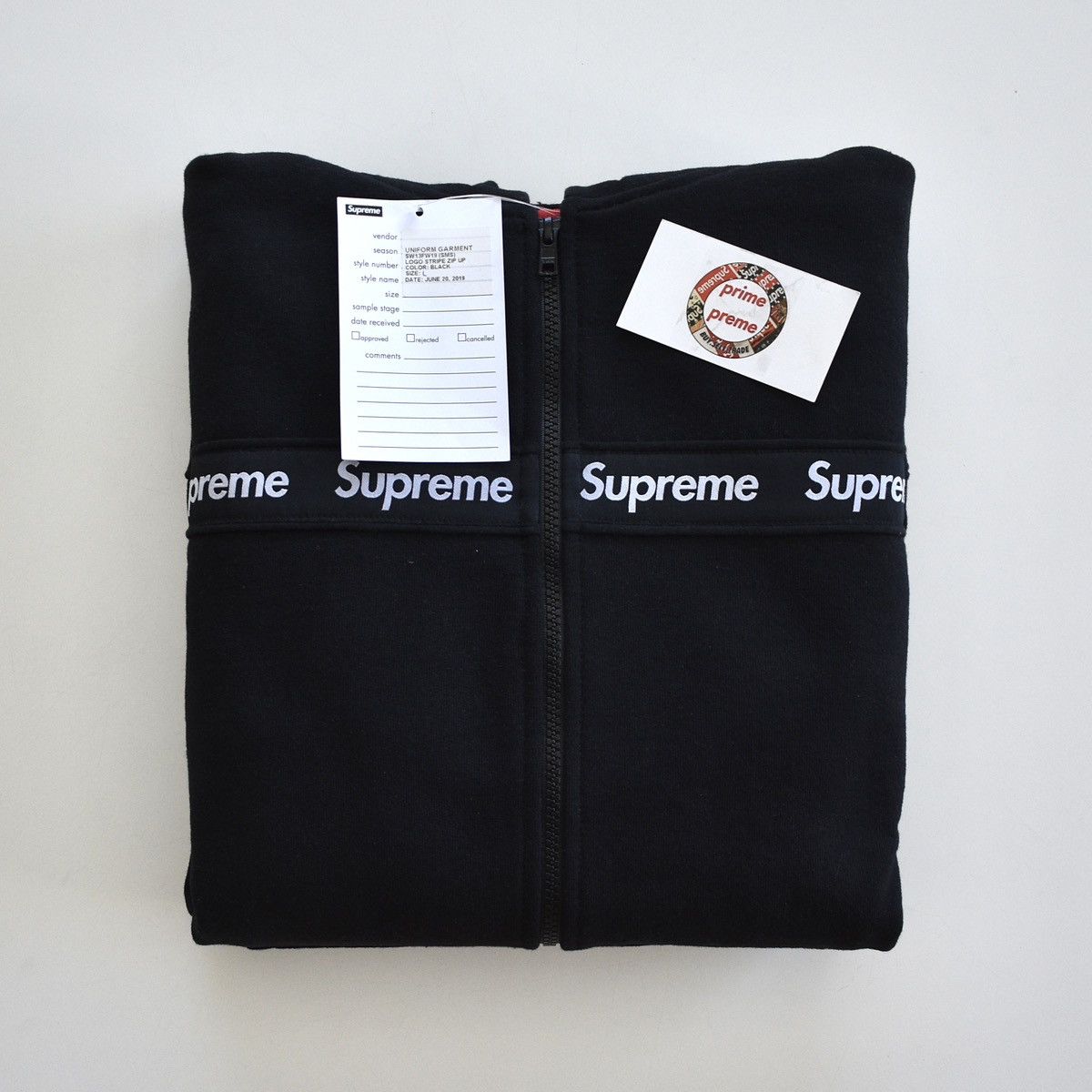 Supreme Striped Zip Up Hoodie | Grailed