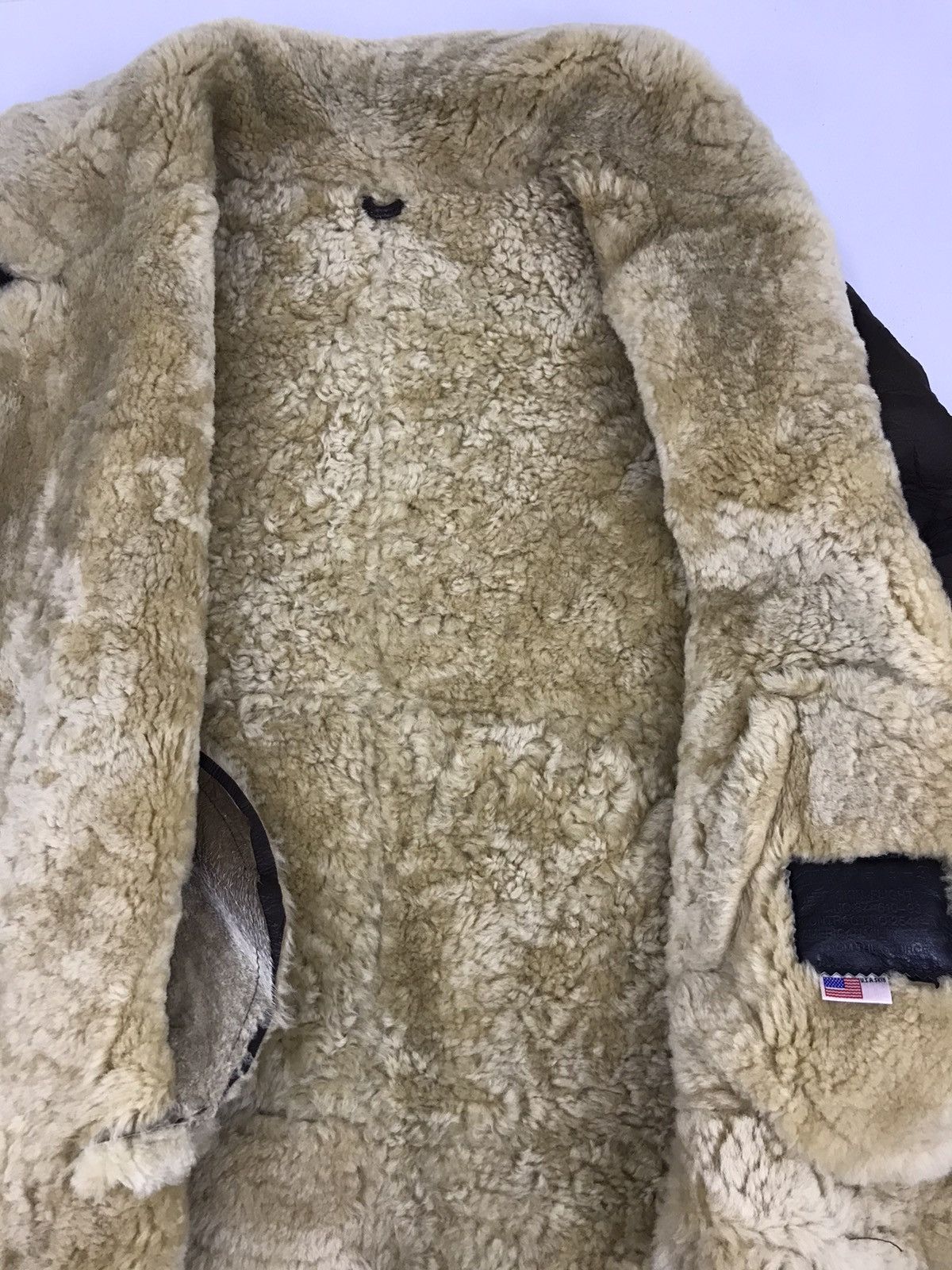 Vintage American Military B-3 Flight Leather Sheep Skin Jacket Usa Size US M / EU 48-50 / 2 - 2 Thumbnail