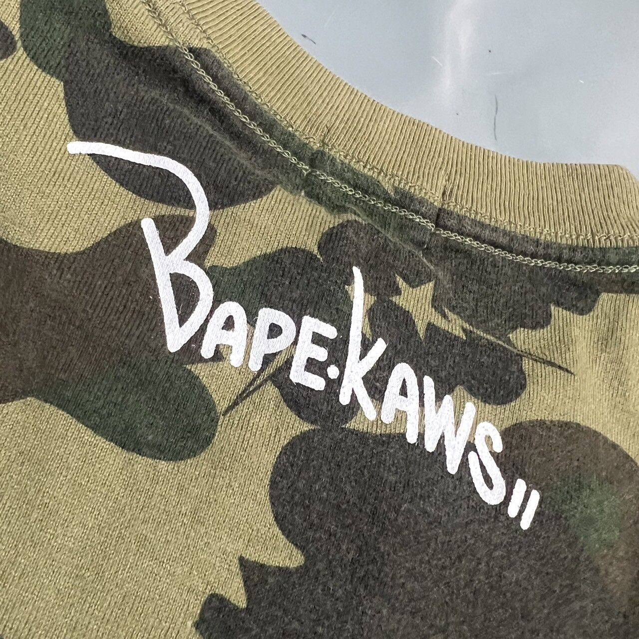 Bape BAPE KAWS T-shirt green camo Size US M / EU 48-50 / 2 - 6 Thumbnail