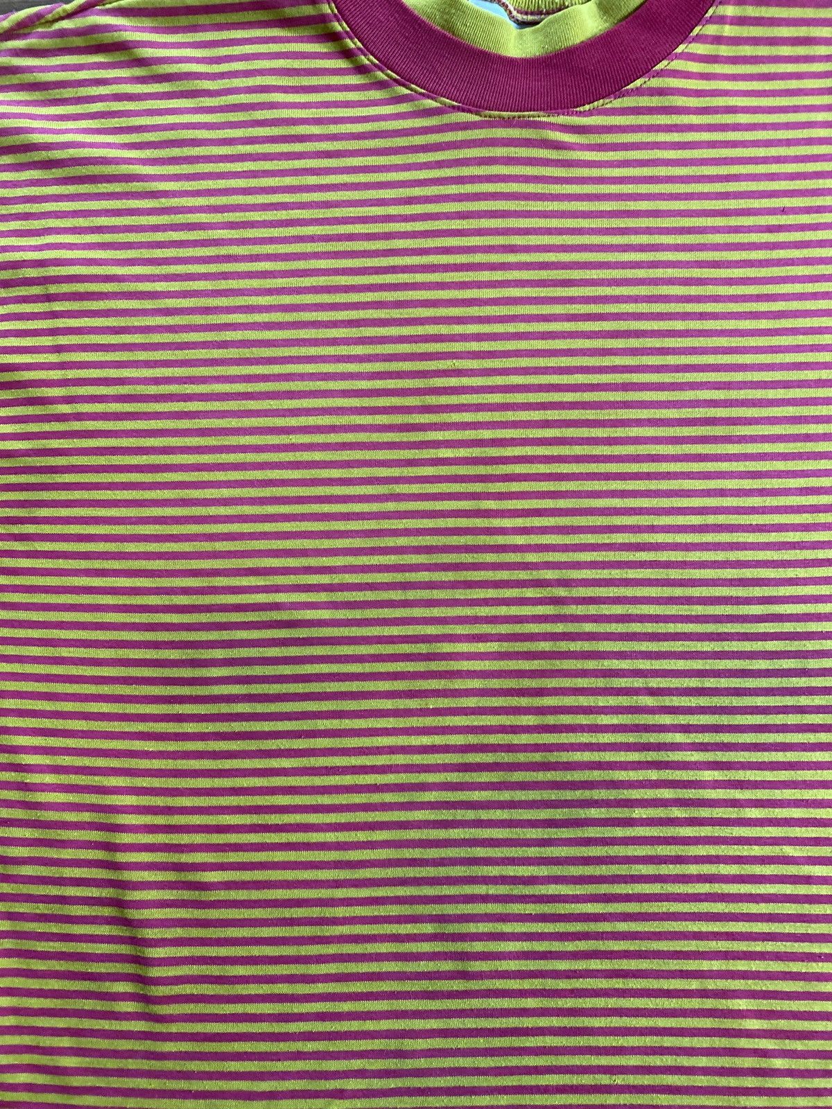 Vintage Vintage 80’s Pink & Yellow Striped Double Collar Tee Size US M / EU 48-50 / 2 - 7 Thumbnail