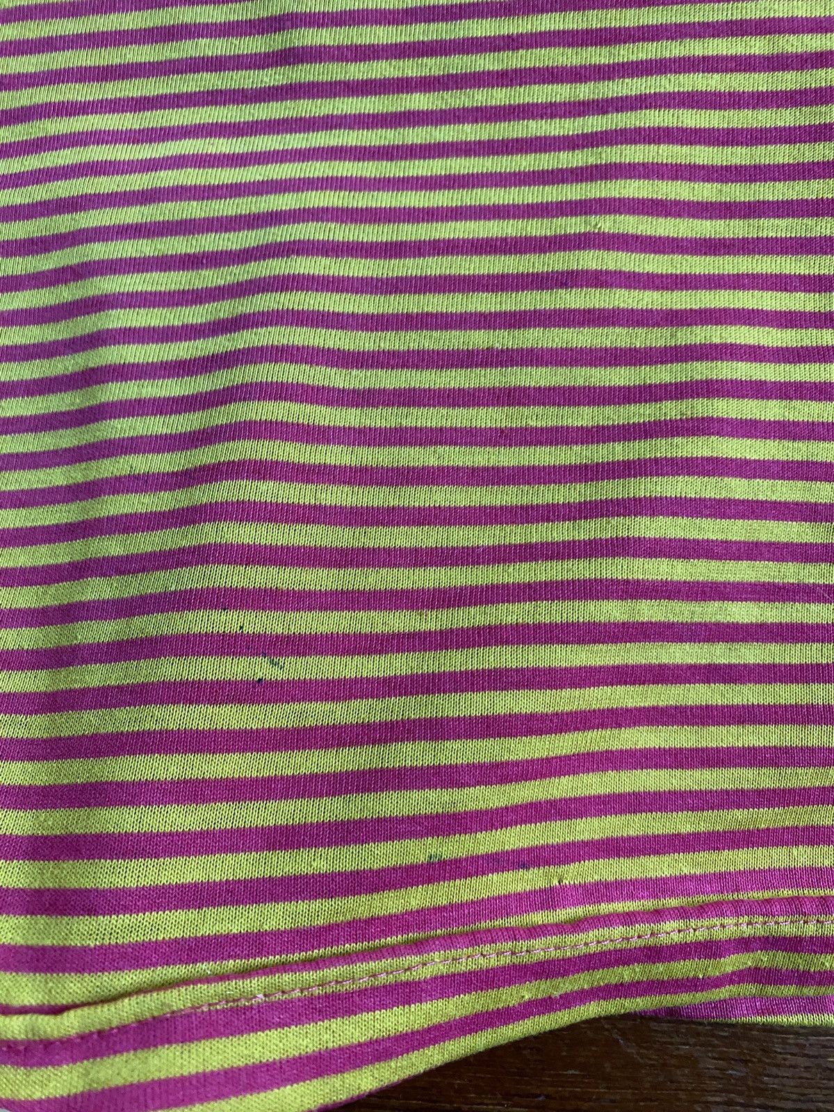 Vintage Vintage 80’s Pink & Yellow Striped Double Collar Tee Size US M / EU 48-50 / 2 - 8 Thumbnail