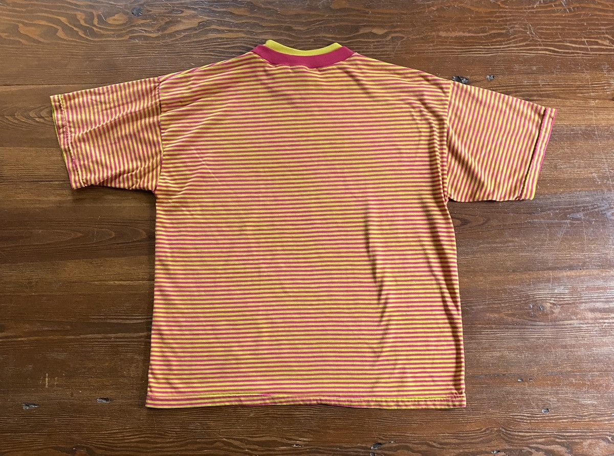 Vintage Vintage 80’s Pink & Yellow Striped Double Collar Tee Size US M / EU 48-50 / 2 - 12 Thumbnail