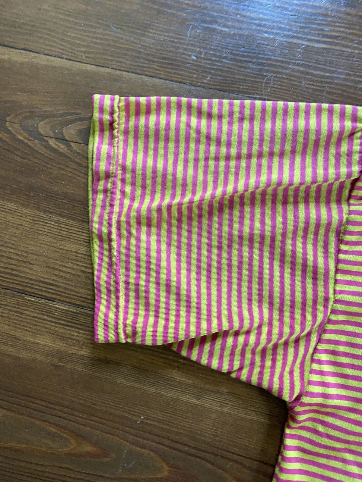 Vintage Vintage 80’s Pink & Yellow Striped Double Collar Tee Size US M / EU 48-50 / 2 - 15 Thumbnail
