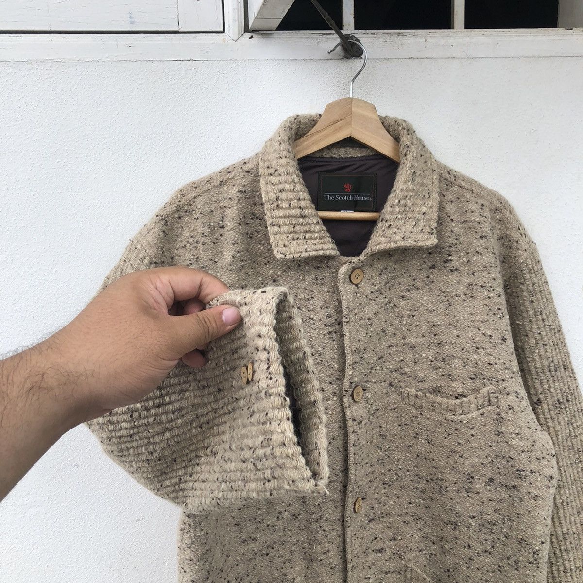 Japanese Brand ISSEY MIYAKE INSPIRED THE SCOTCH HOUSE WOOL BUTTON JACKET Size US M / EU 48-50 / 2 - 3 Thumbnail