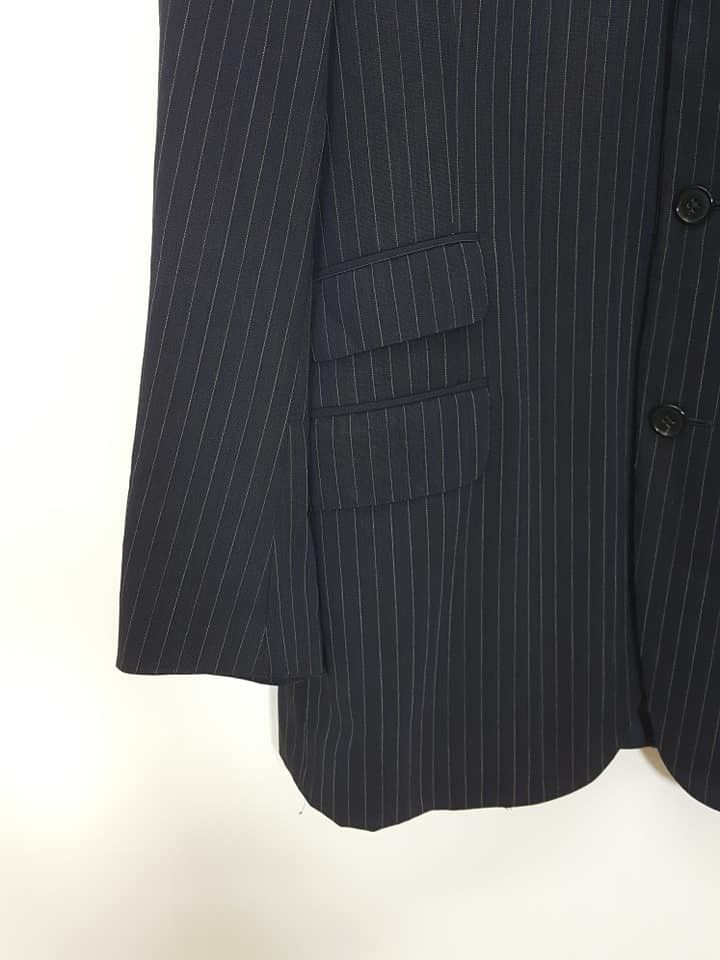 Hermes HERMES Wool Super 120 S Rayon Lined Vintage Pinstripe Coat Size 42R - 7 Thumbnail