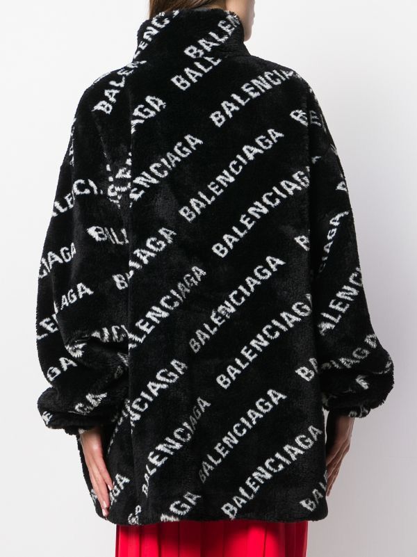 Balenciaga 🔥$4.2K VALUE🔥Balenciaga Oversized Logo Faux Fur Coat Size US M / EU 48-50 / 2 - 4 Thumbnail