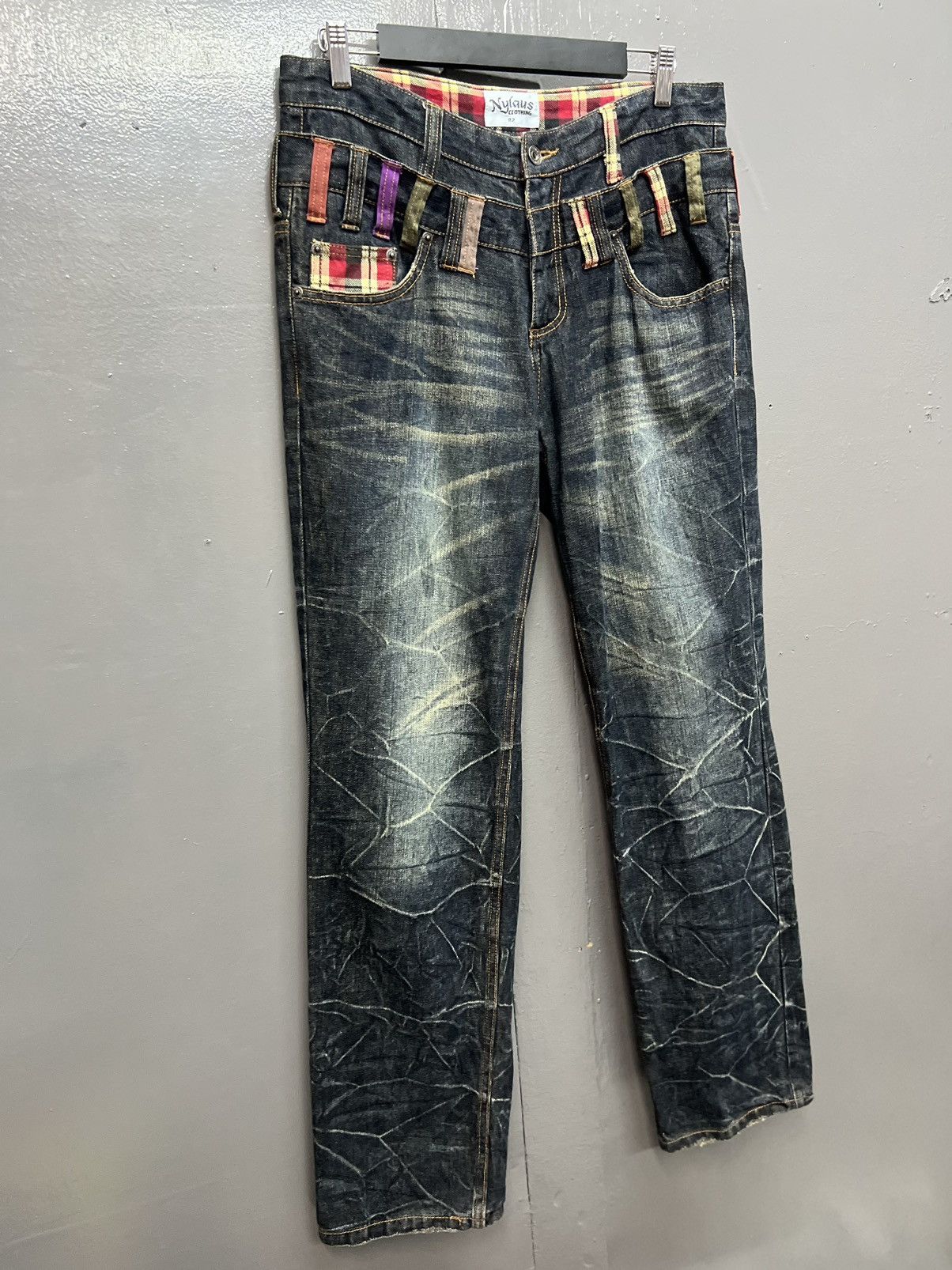 Japanese Brand NYLAUS CLOTHING JEANS DOUBLE WAIST SIZE 33 Size US 33 - 2 Thumbnail