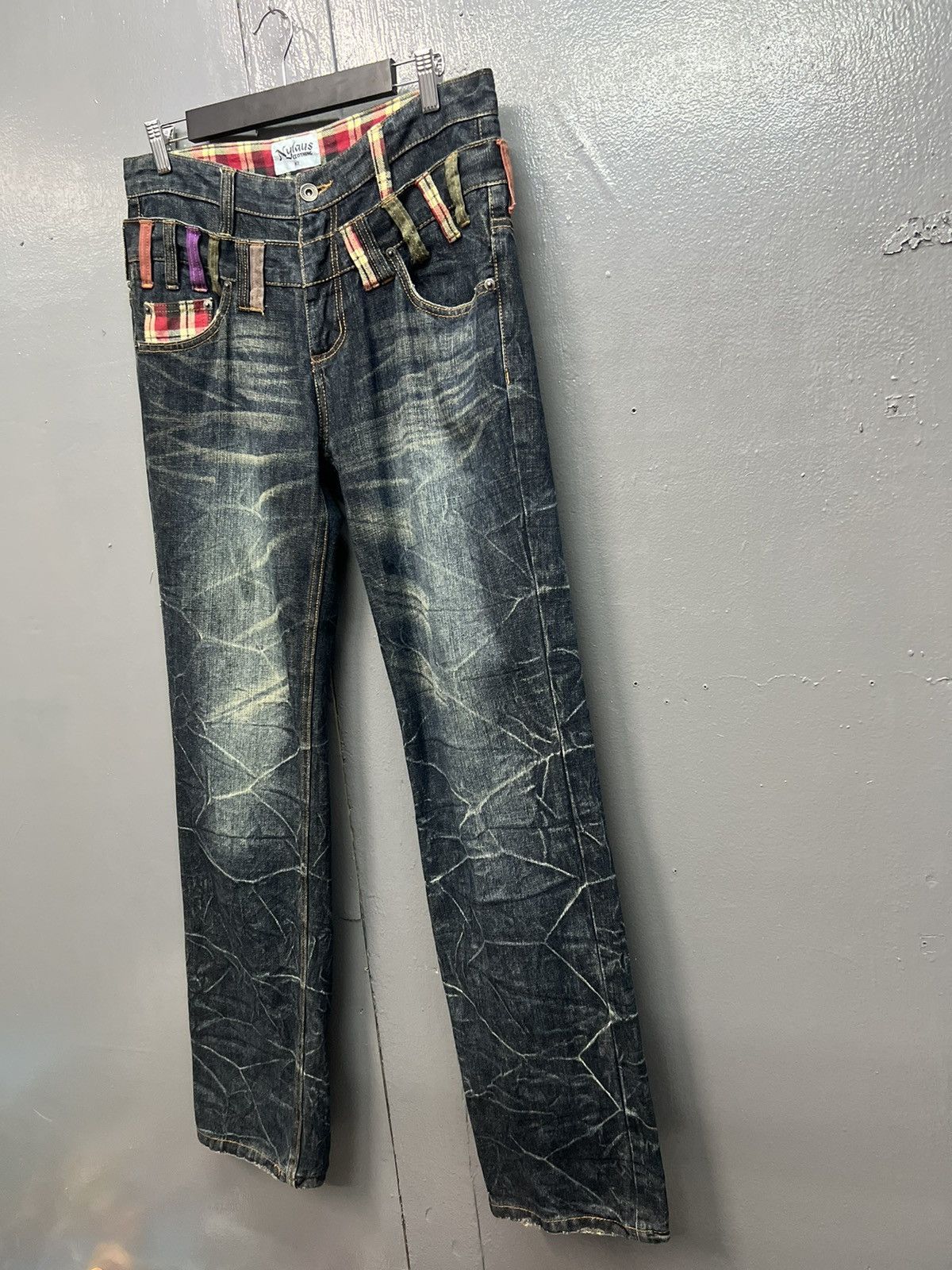 Japanese Brand NYLAUS CLOTHING JEANS DOUBLE WAIST SIZE 33 Size US 33 - 3 Thumbnail