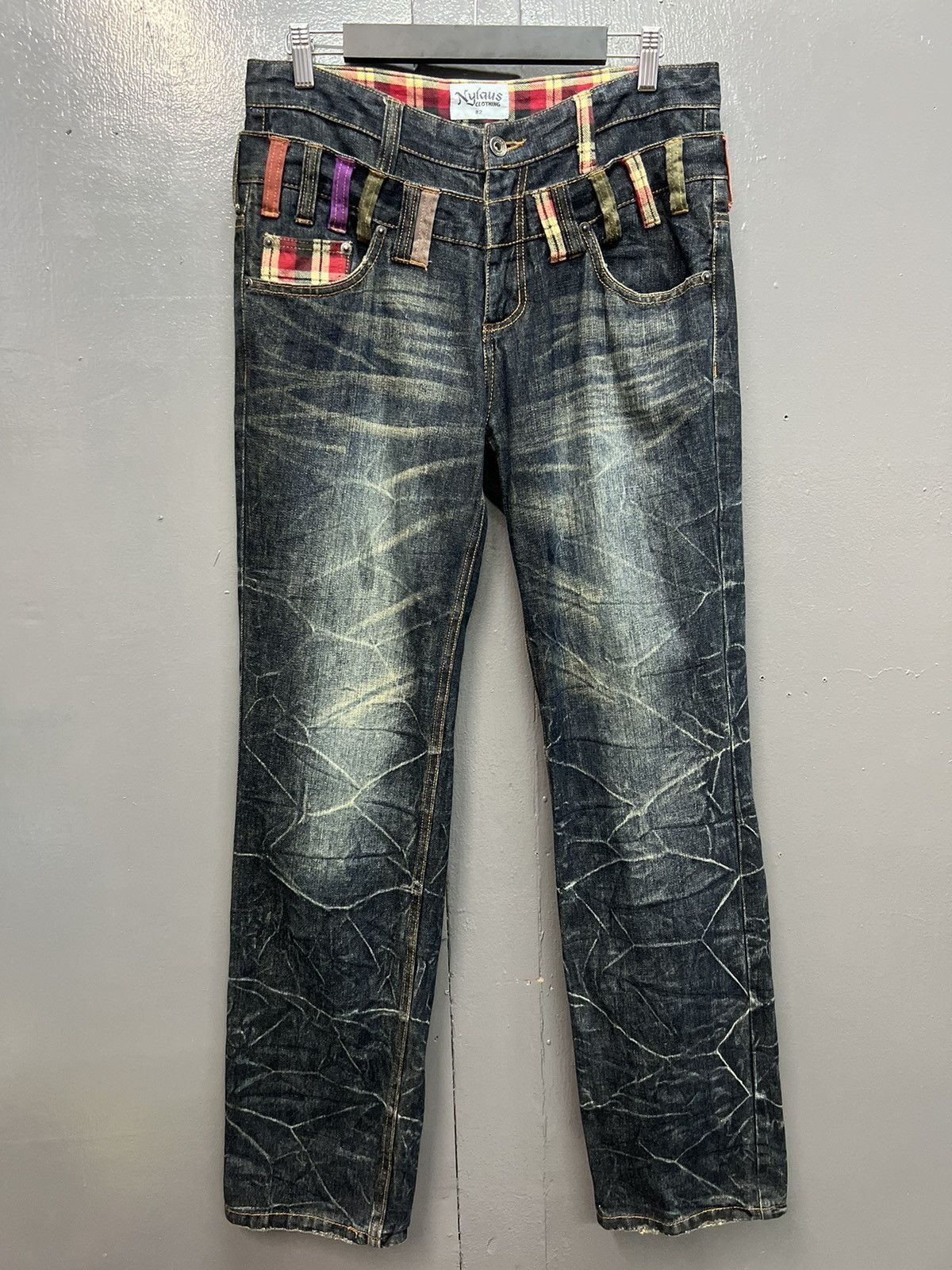 Japanese Brand NYLAUS CLOTHING JEANS DOUBLE WAIST SIZE 33 Size US 33 - 1 Thumbnail