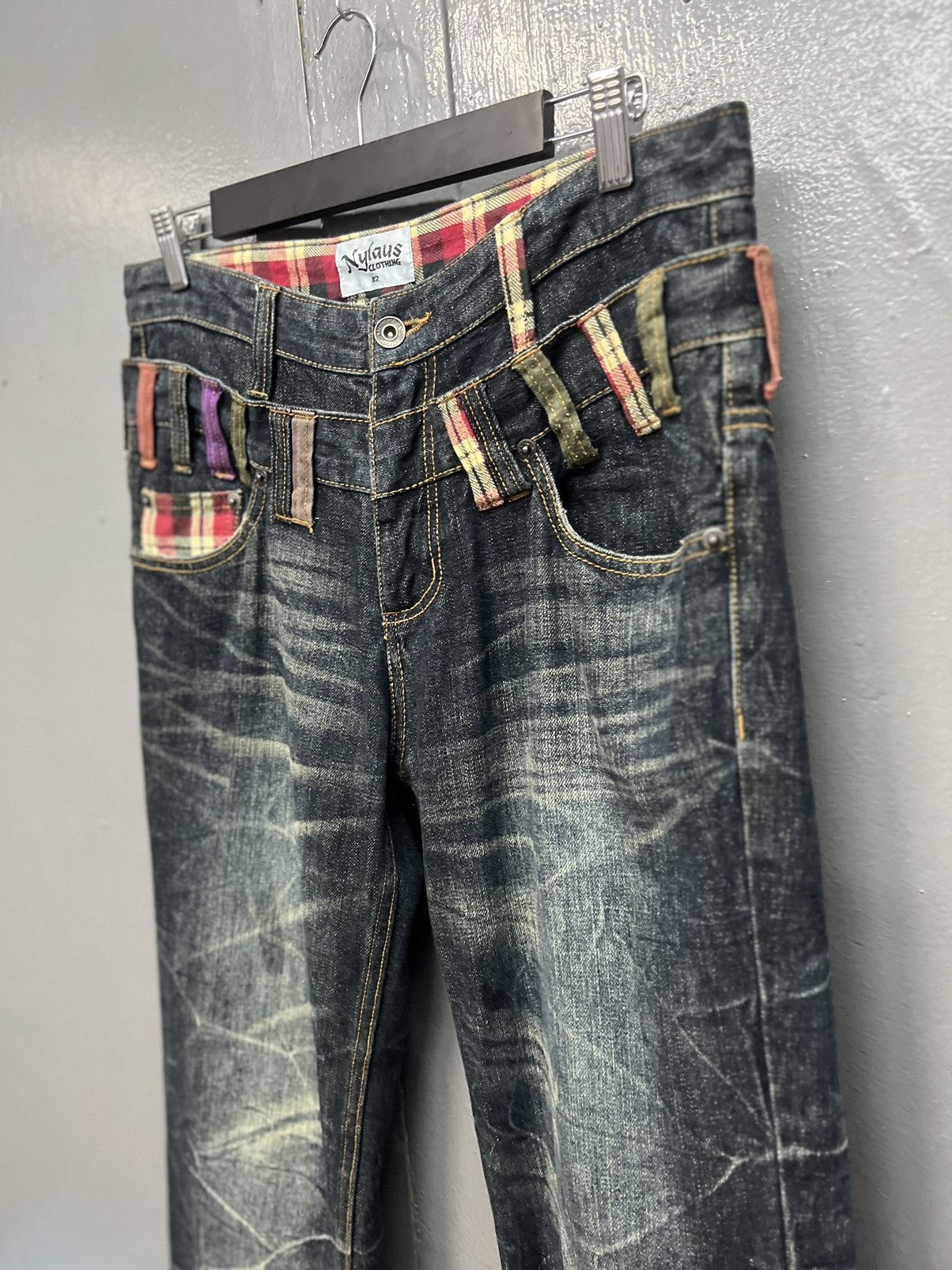 Japanese Brand NYLAUS CLOTHING JEANS DOUBLE WAIST SIZE 33 Size US 33 - 5 Thumbnail