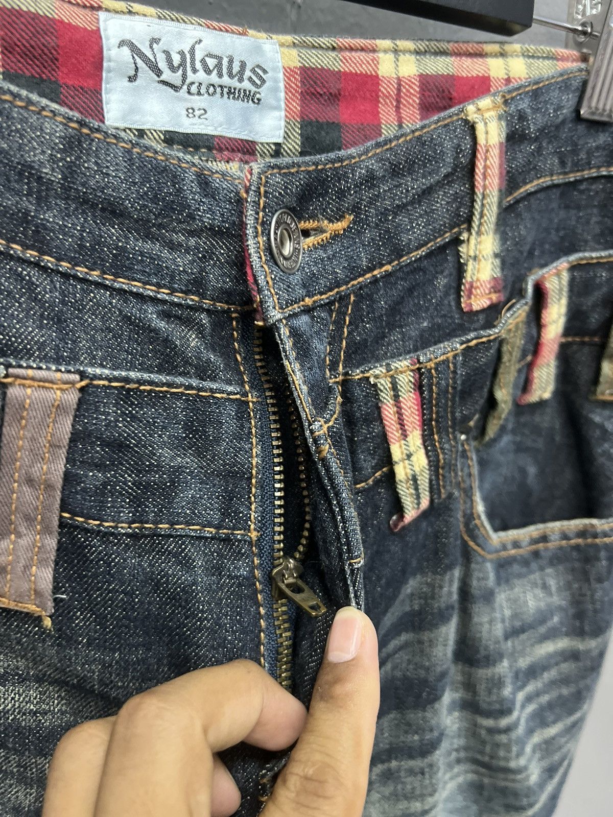 Japanese Brand NYLAUS CLOTHING JEANS DOUBLE WAIST SIZE 33 Size US 33 - 13 Thumbnail