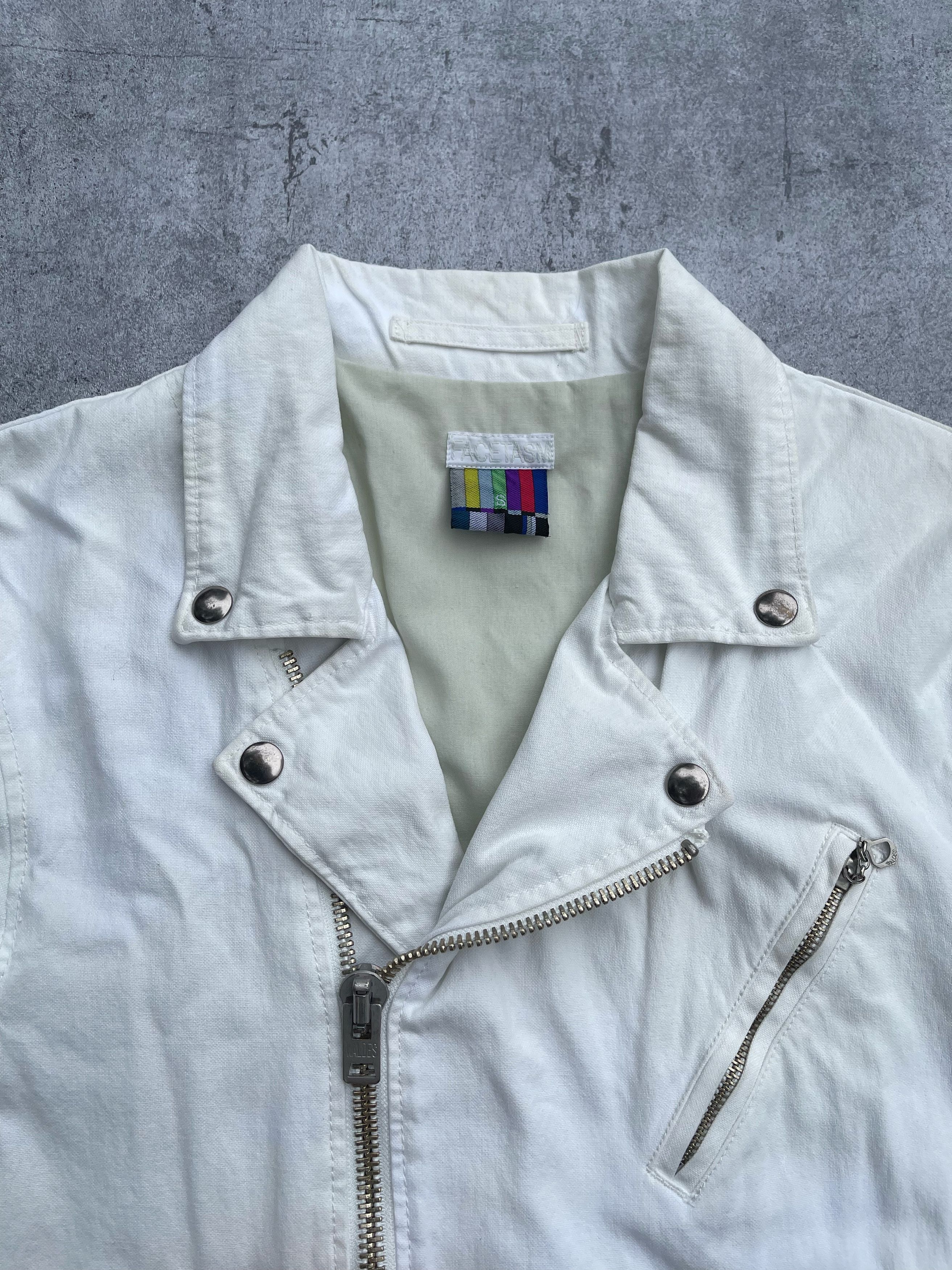 Facetasm Facetasm Bi-Color Sleeve Denim Riders Jacket Size US S / EU 44-46 / 1 - 3 Thumbnail