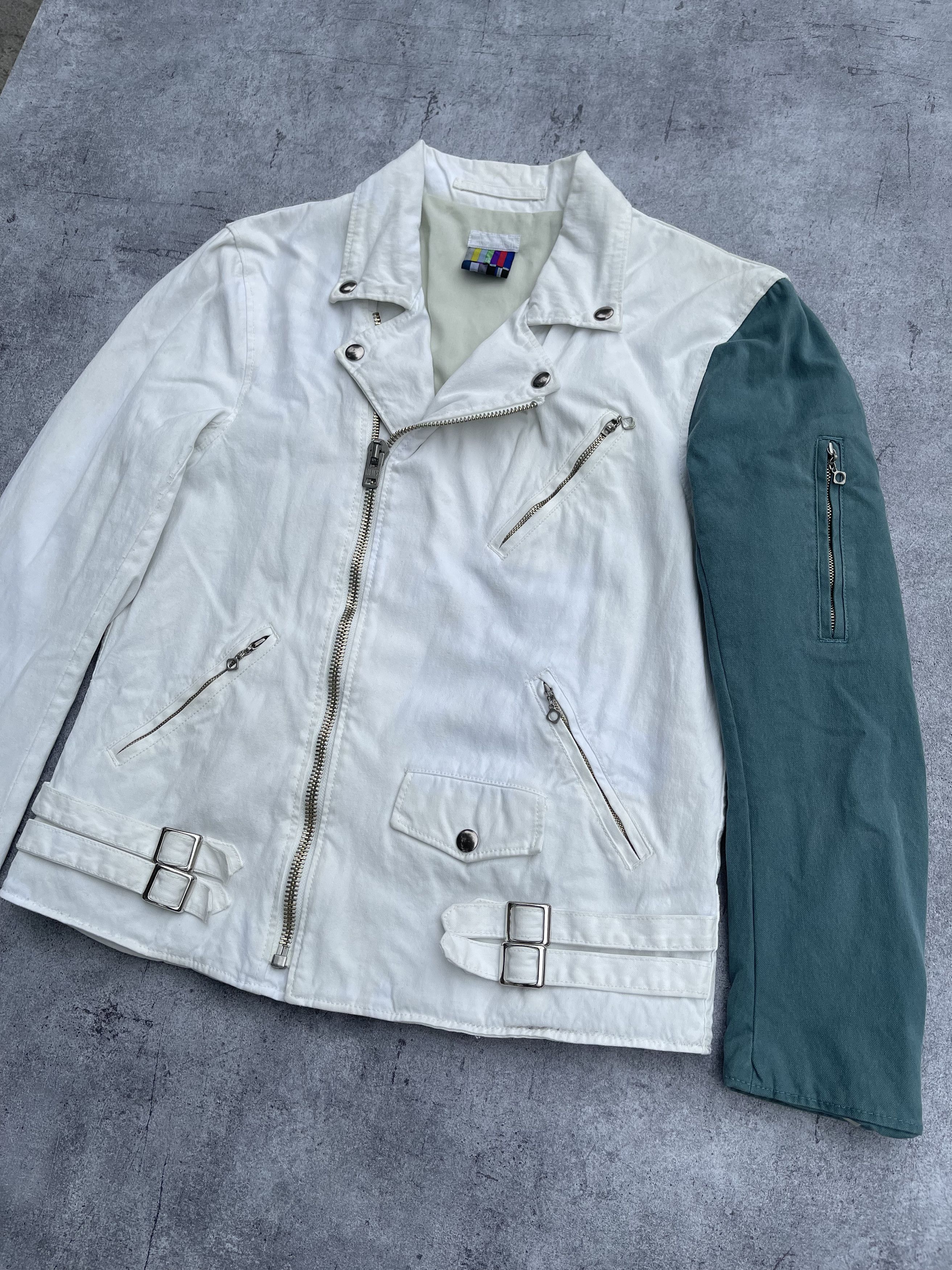 Facetasm Facetasm Bi-Color Sleeve Denim Riders Jacket Size US S / EU 44-46 / 1 - 2 Thumbnail