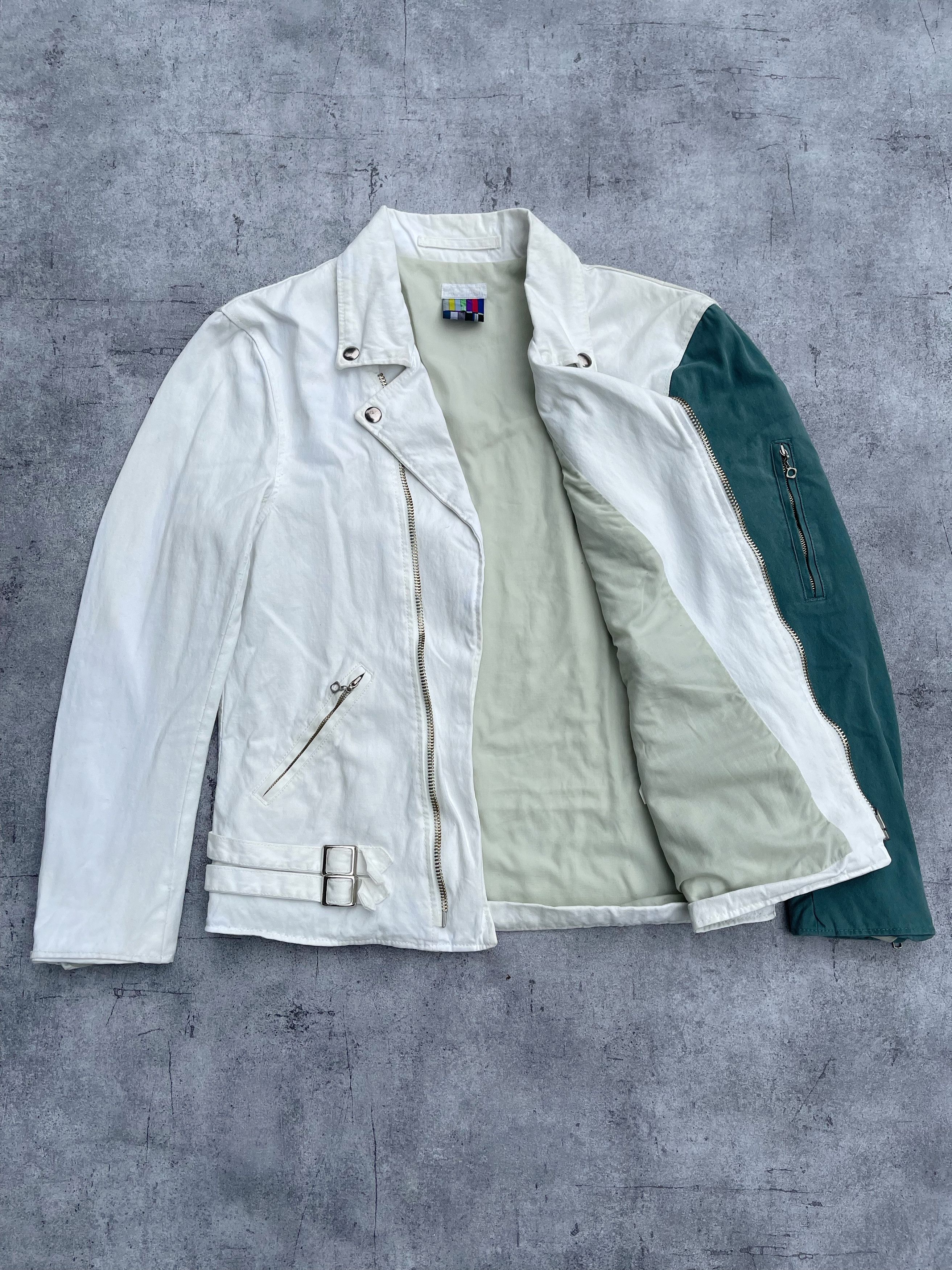 Facetasm Facetasm Bi-Color Sleeve Denim Riders Jacket Size US S / EU 44-46 / 1 - 8 Thumbnail