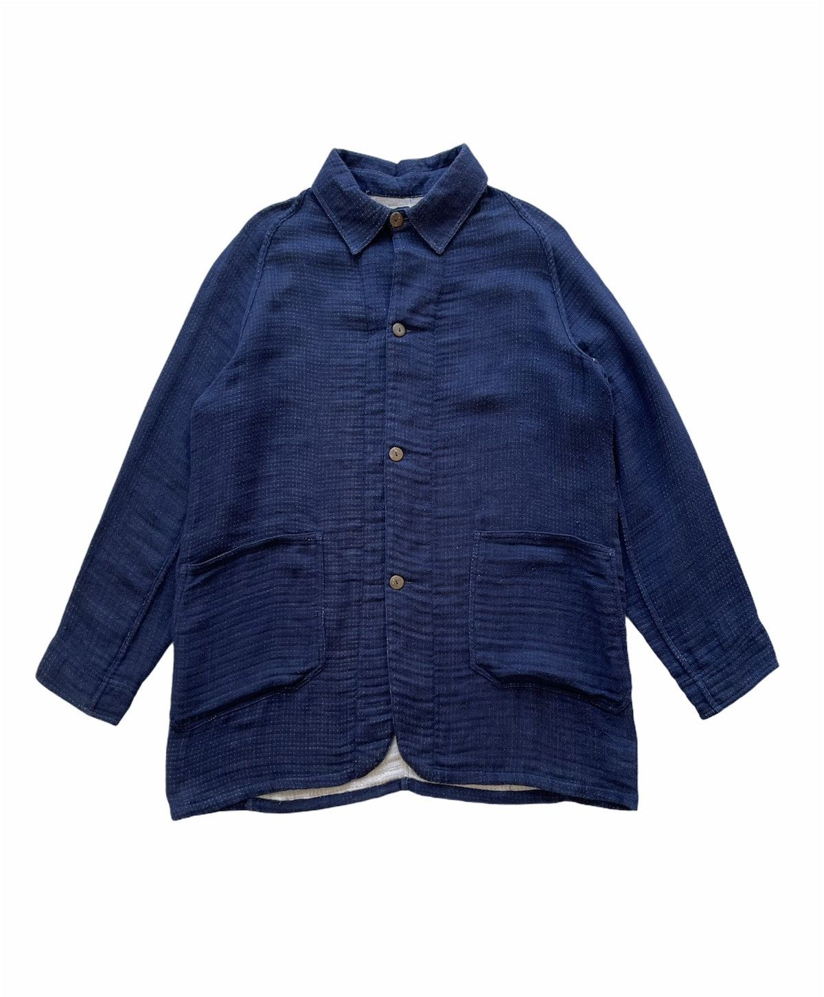 image of Eternal Blue Indigo Double Pocket Shirt, Men's (Size Large)