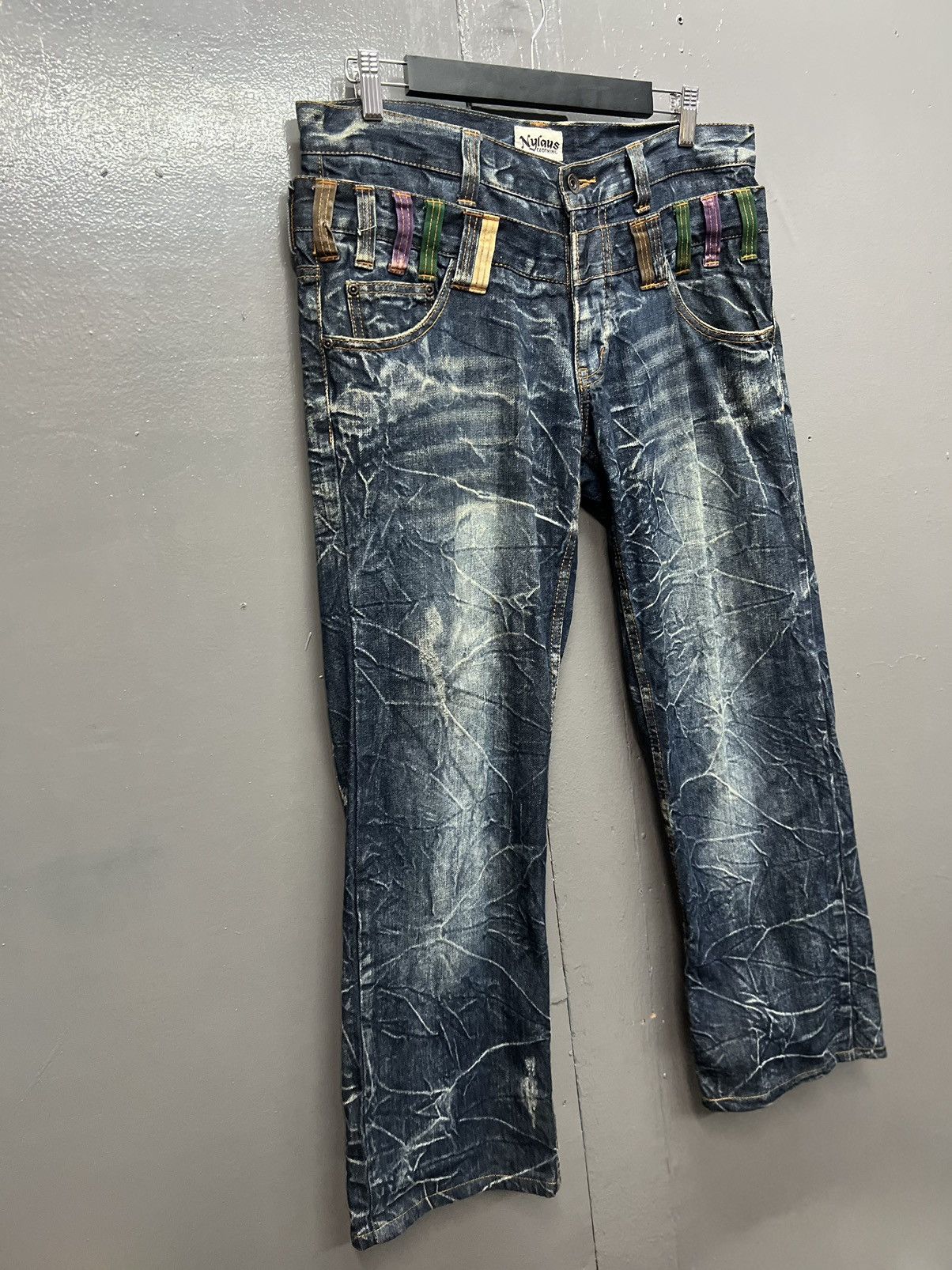 Japanese Brand NYLAUS CLOTHING DOUBLE WAIST JEANS SIZE 33 Size US 33 - 2 Thumbnail