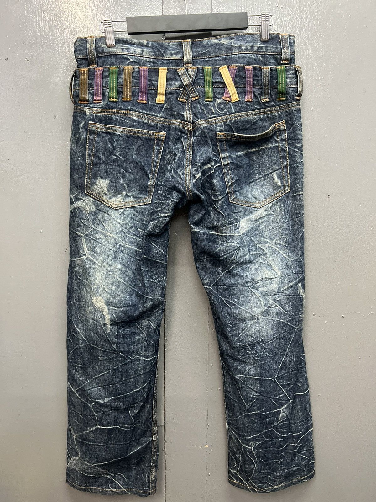 Japanese Brand NYLAUS CLOTHING DOUBLE WAIST JEANS SIZE 33 Size US 33 - 8 Thumbnail