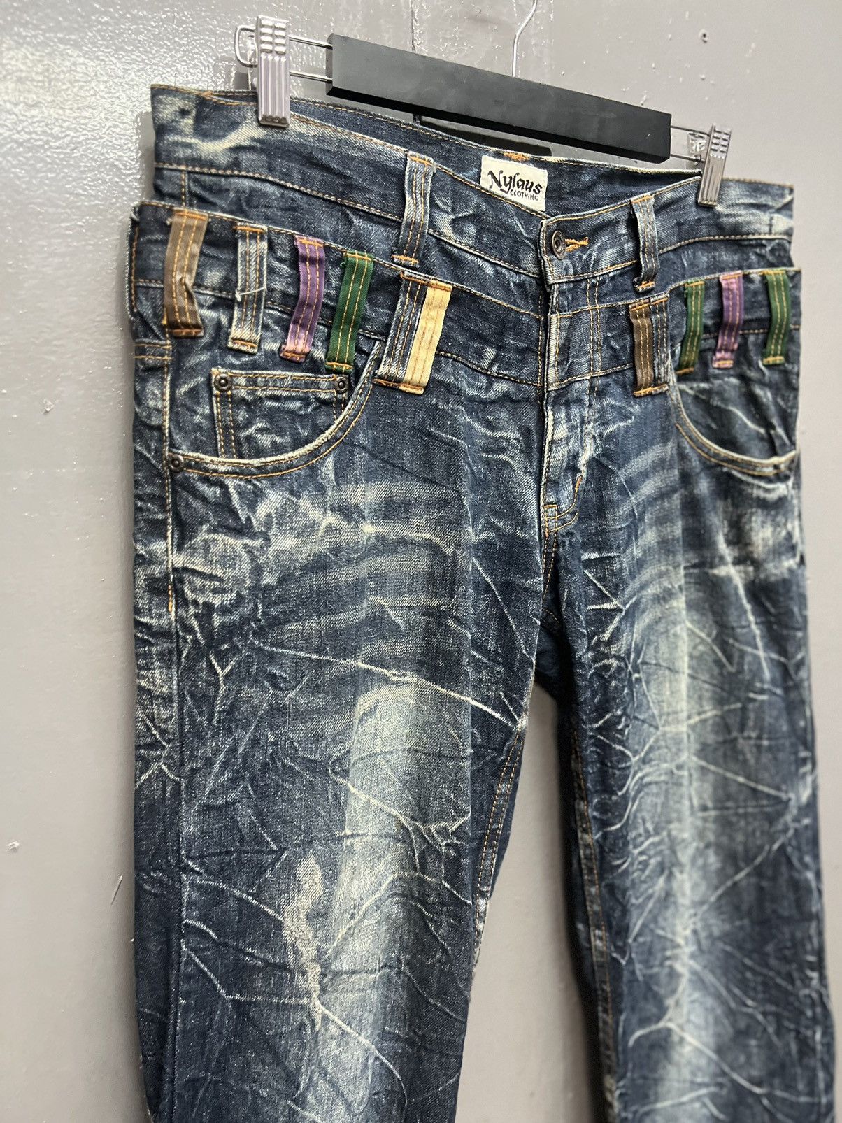 Japanese Brand NYLAUS CLOTHING DOUBLE WAIST JEANS SIZE 33 Size US 33 - 4 Thumbnail