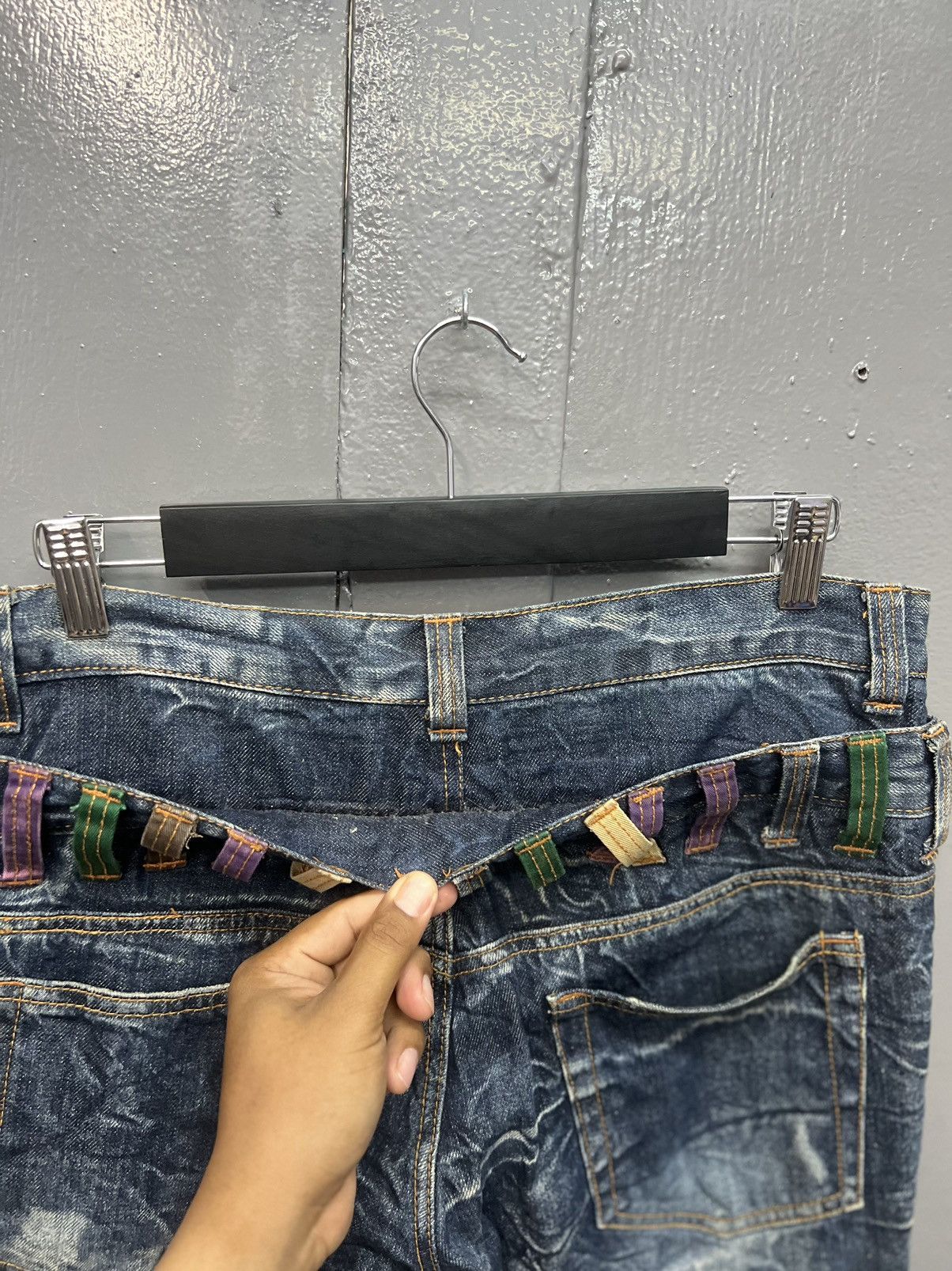 Japanese Brand NYLAUS CLOTHING DOUBLE WAIST JEANS SIZE 33 Size US 33 - 9 Thumbnail