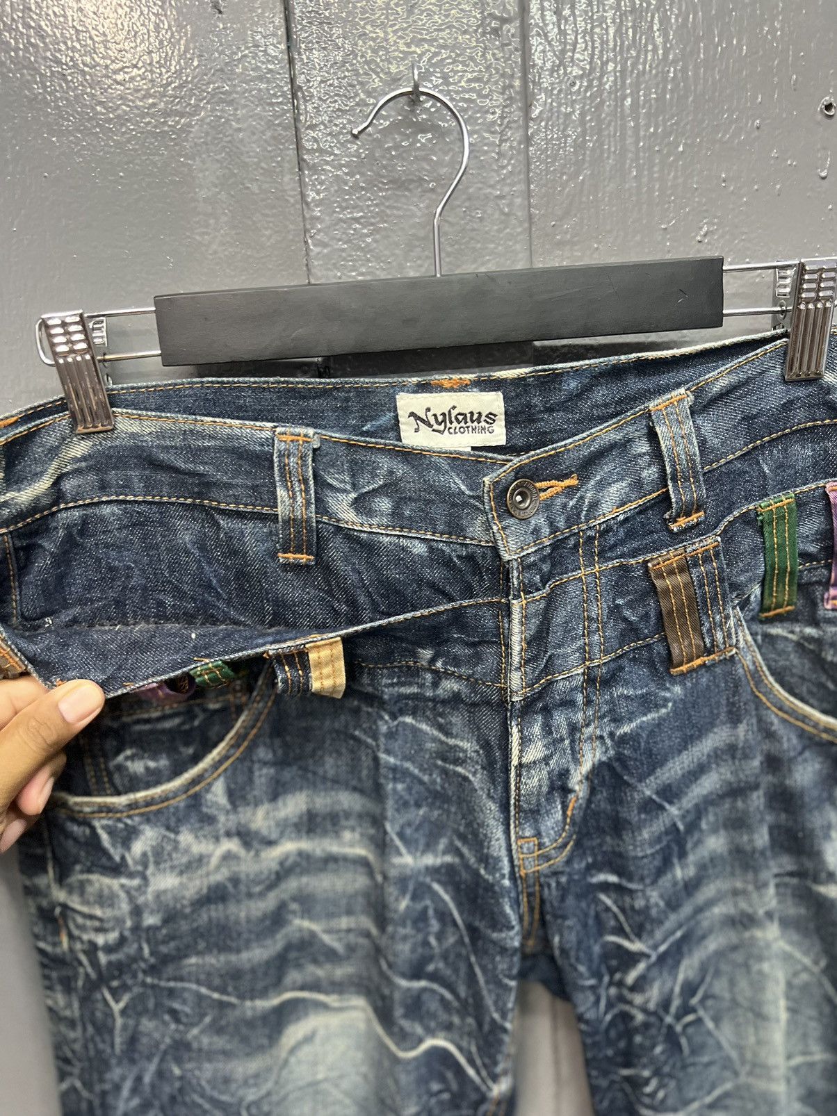 Japanese Brand NYLAUS CLOTHING DOUBLE WAIST JEANS SIZE 33 Size US 33 - 7 Thumbnail