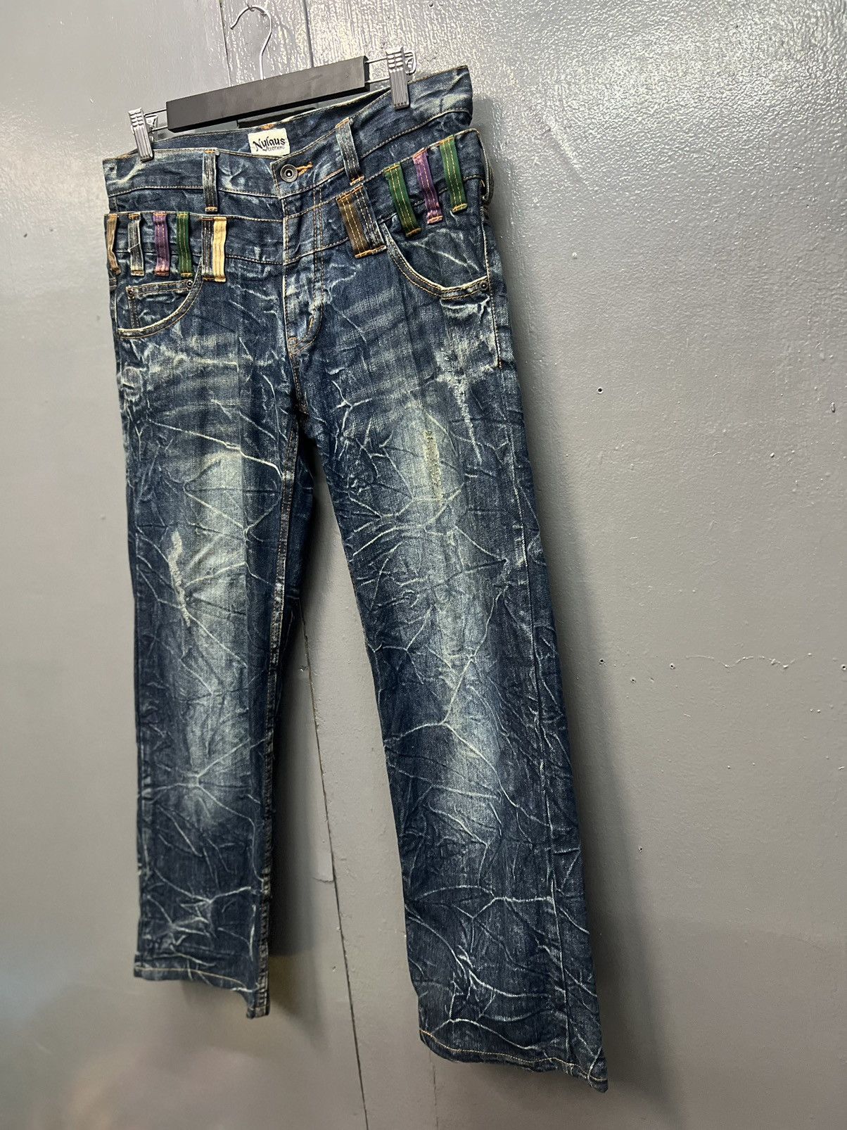Japanese Brand NYLAUS CLOTHING DOUBLE WAIST JEANS SIZE 33 Size US 33 - 3 Thumbnail