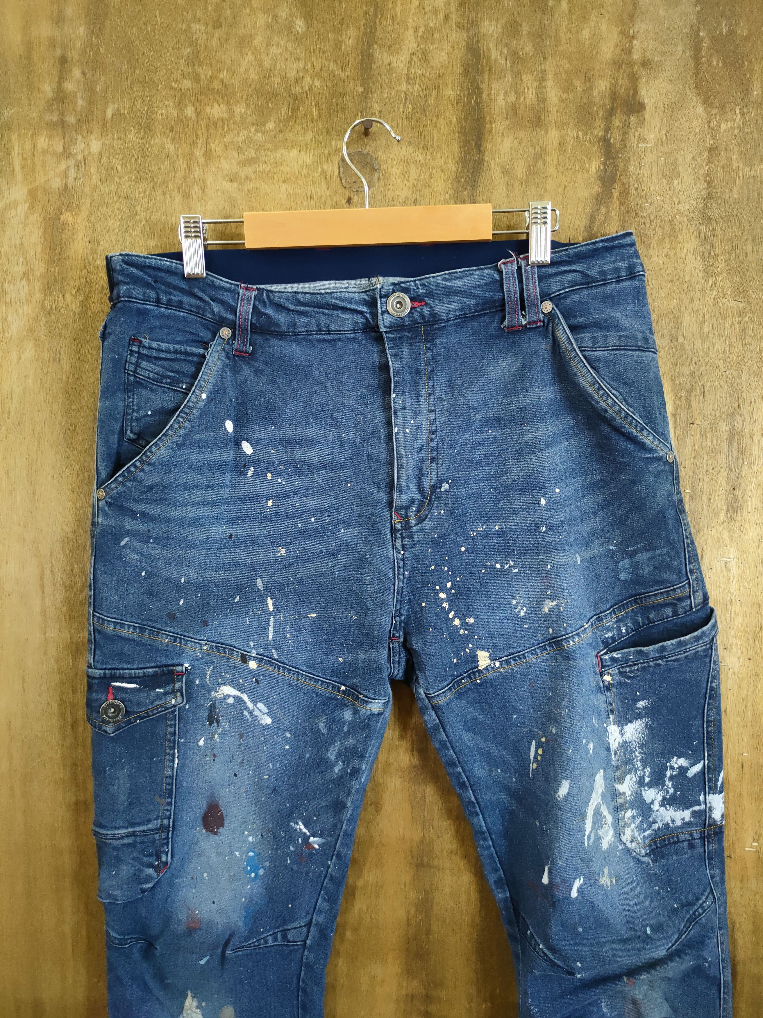 Japanese Brand Field Core distressed painter denim pants #46-737 Size US 35 - 3 Thumbnail