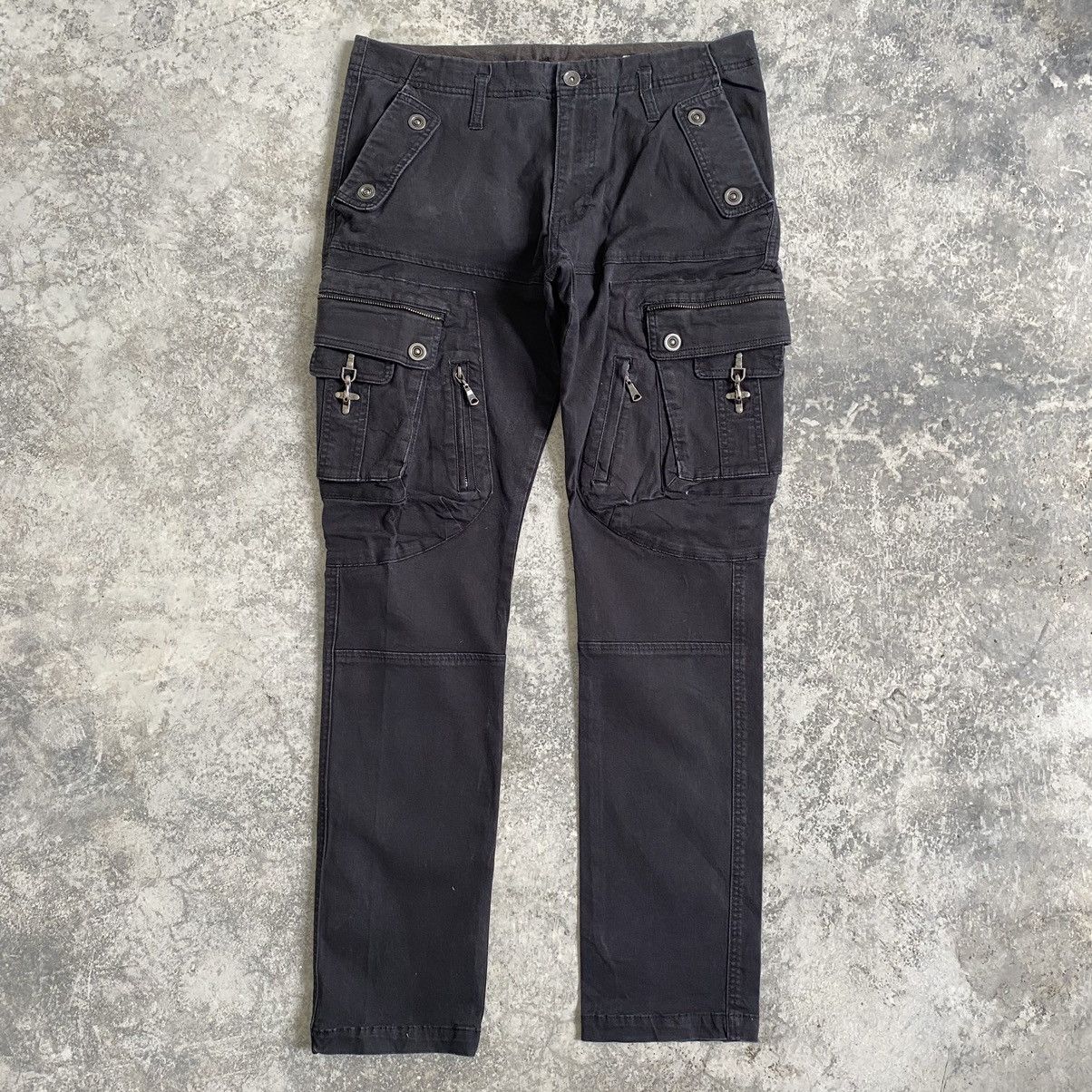 Semantic Design Stretchy Gas Mask Cargo Slim Fit Pants
