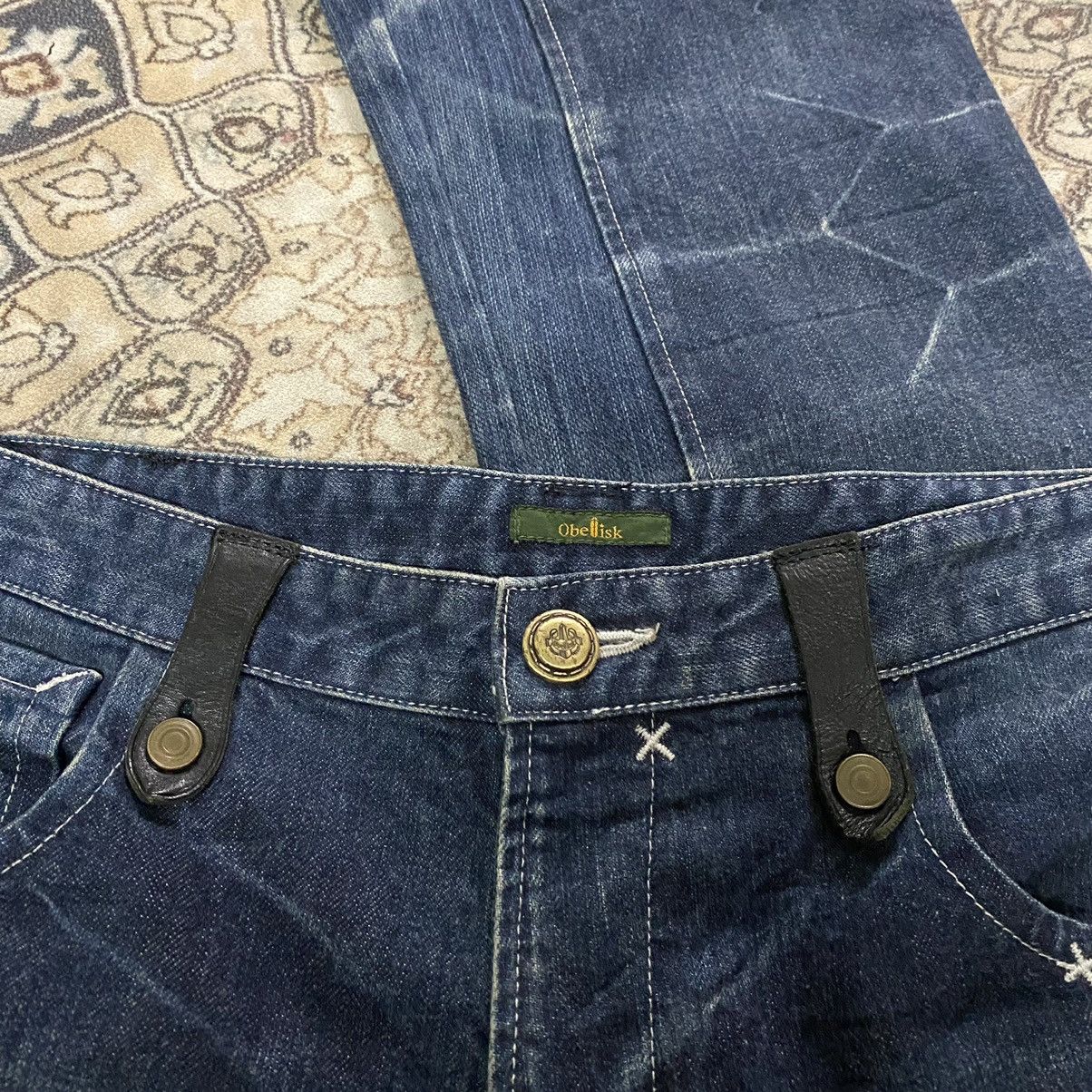 Obelisk OBELISK Denim Flare Jeans Leather Trimmed Size US 34 / EU 50 - 15 Thumbnail