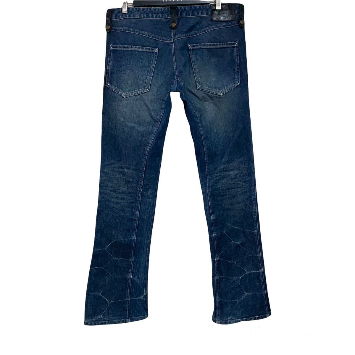 Obelisk OBELISK Denim Flare Jeans Leather Trimmed Size US 34 / EU 50 - 2 Thumbnail