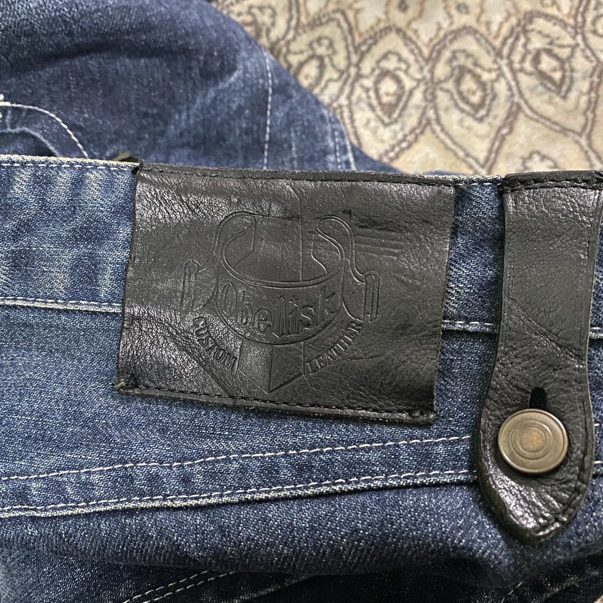 Obelisk OBELISK Denim Flare Jeans Leather Trimmed Size US 34 / EU 50 - 18 Thumbnail