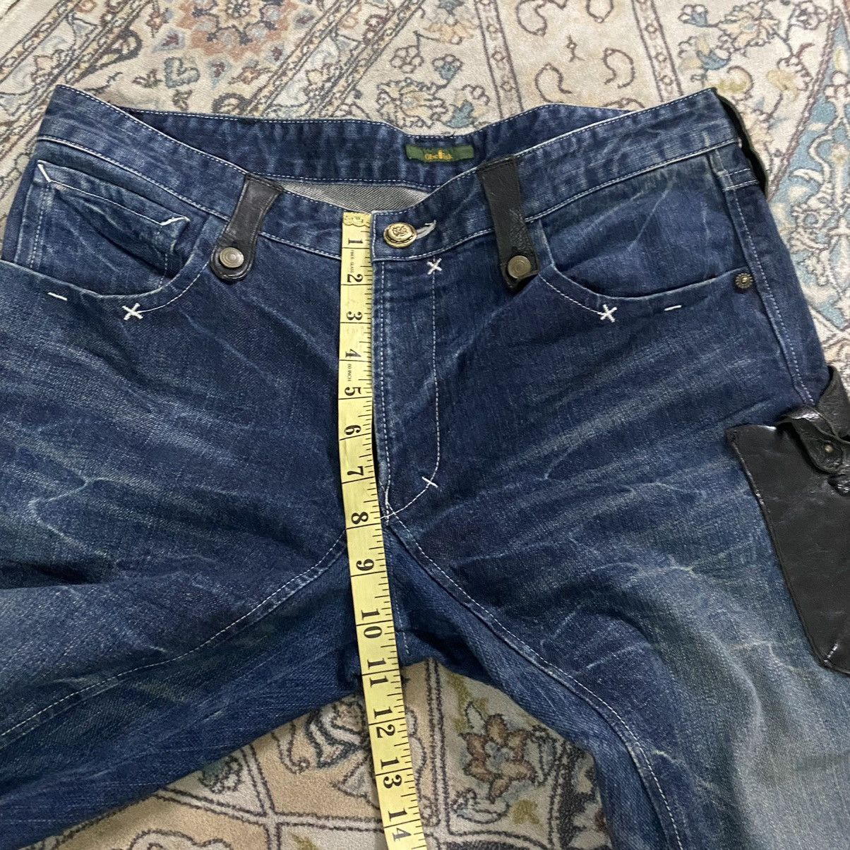 Obelisk OBELISK Denim Flare Jeans Leather Trimmed Size US 34 / EU 50 - 25 Thumbnail