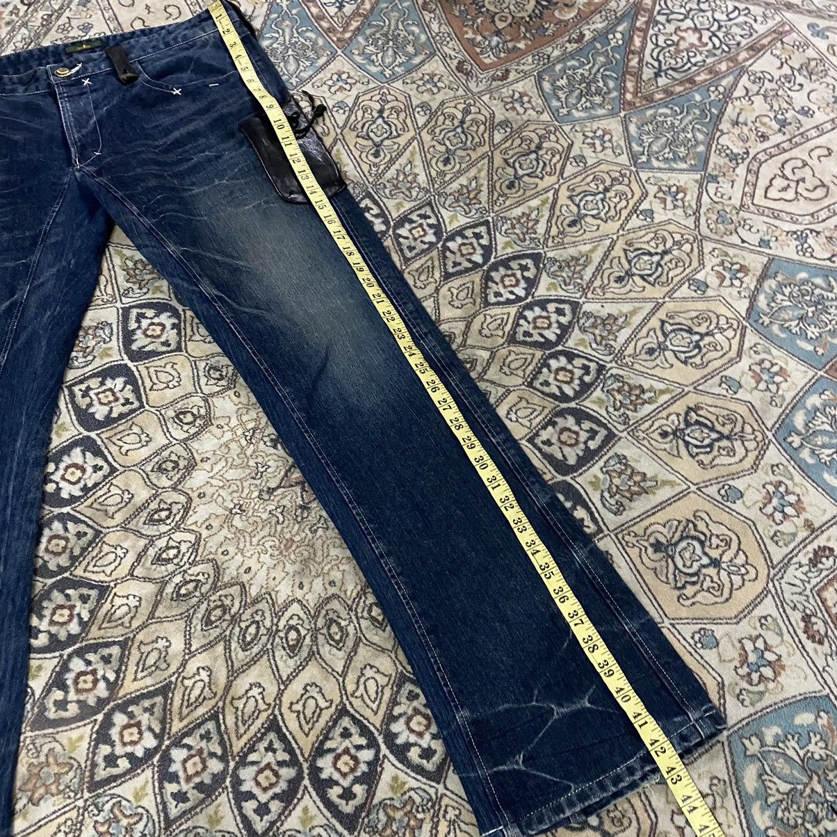 Obelisk OBELISK Denim Flare Jeans Leather Trimmed Size US 34 / EU 50 - 21 Thumbnail