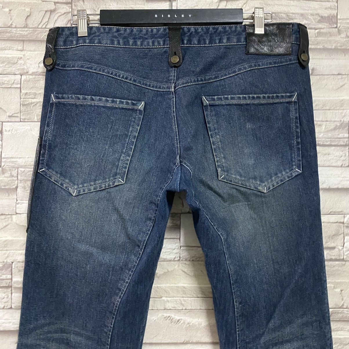 Obelisk OBELISK Denim Flare Jeans Leather Trimmed Size US 34 / EU 50 - 10 Thumbnail