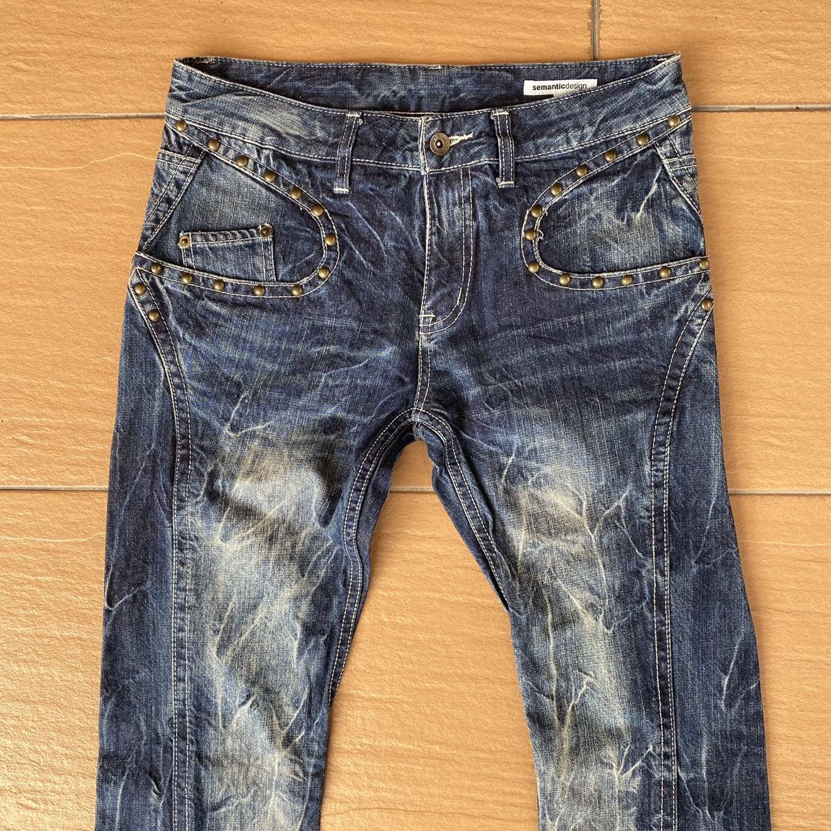 Japanese Brand Semantic Design Denim Flare Jeans Studded Size US 31 - 4 Thumbnail